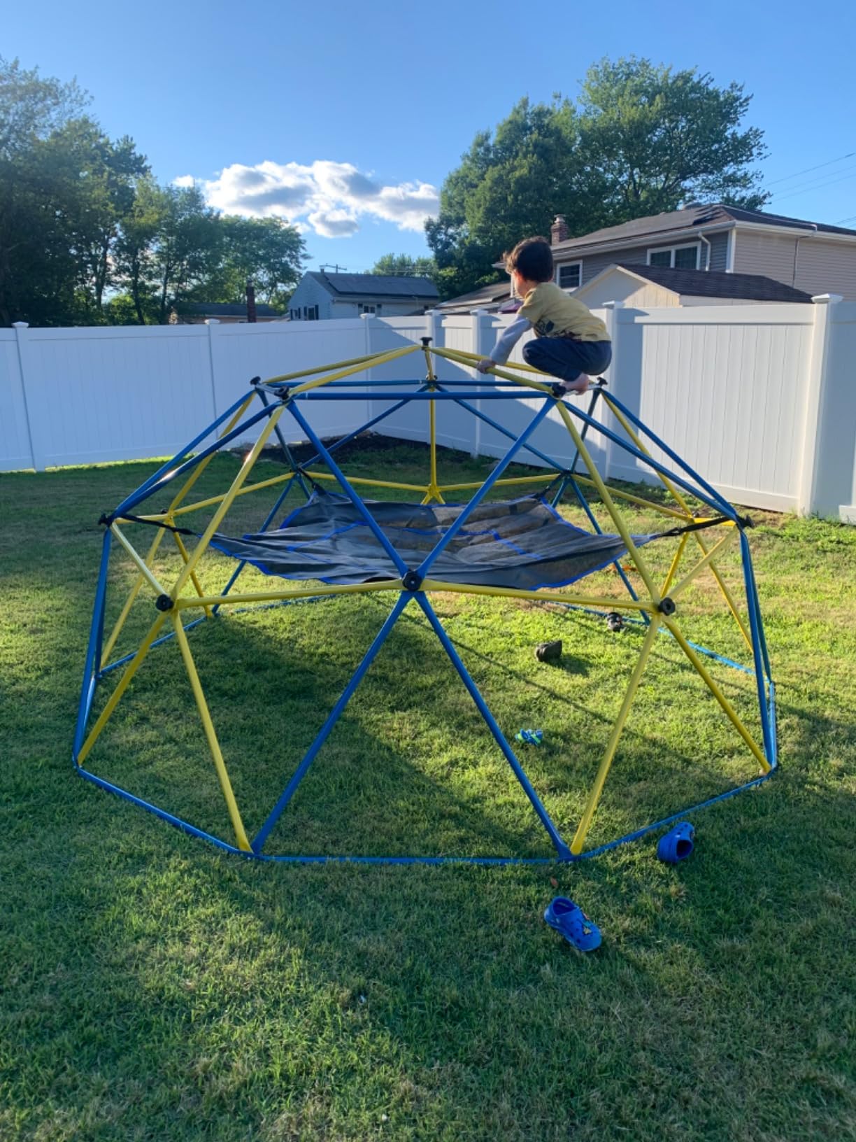 Hapfan 10 FT Climbing Dome with Hammock and Belt Swing, Outdoor Jungle Gym Climbing Toys for Kids 3-8, 8-12, Support 800LBS, Easy Asssembly, Rust-Resistant Playset customer photo 1