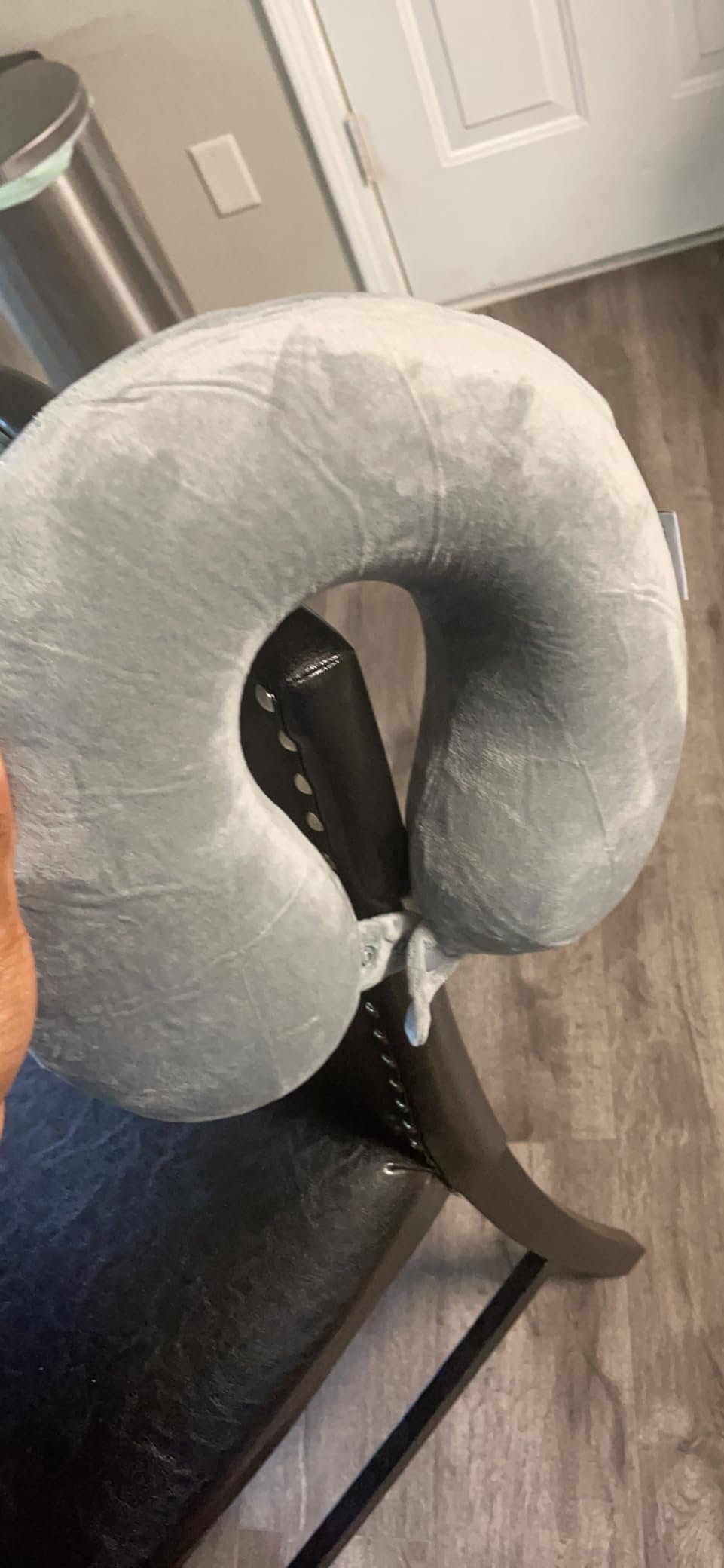 SAIREIDER Travel Pillows for Sleeping Airplane 100% Pure Memory Foam Neck Pillow for Airplanes Washable Cover(Grey) customer photo 2