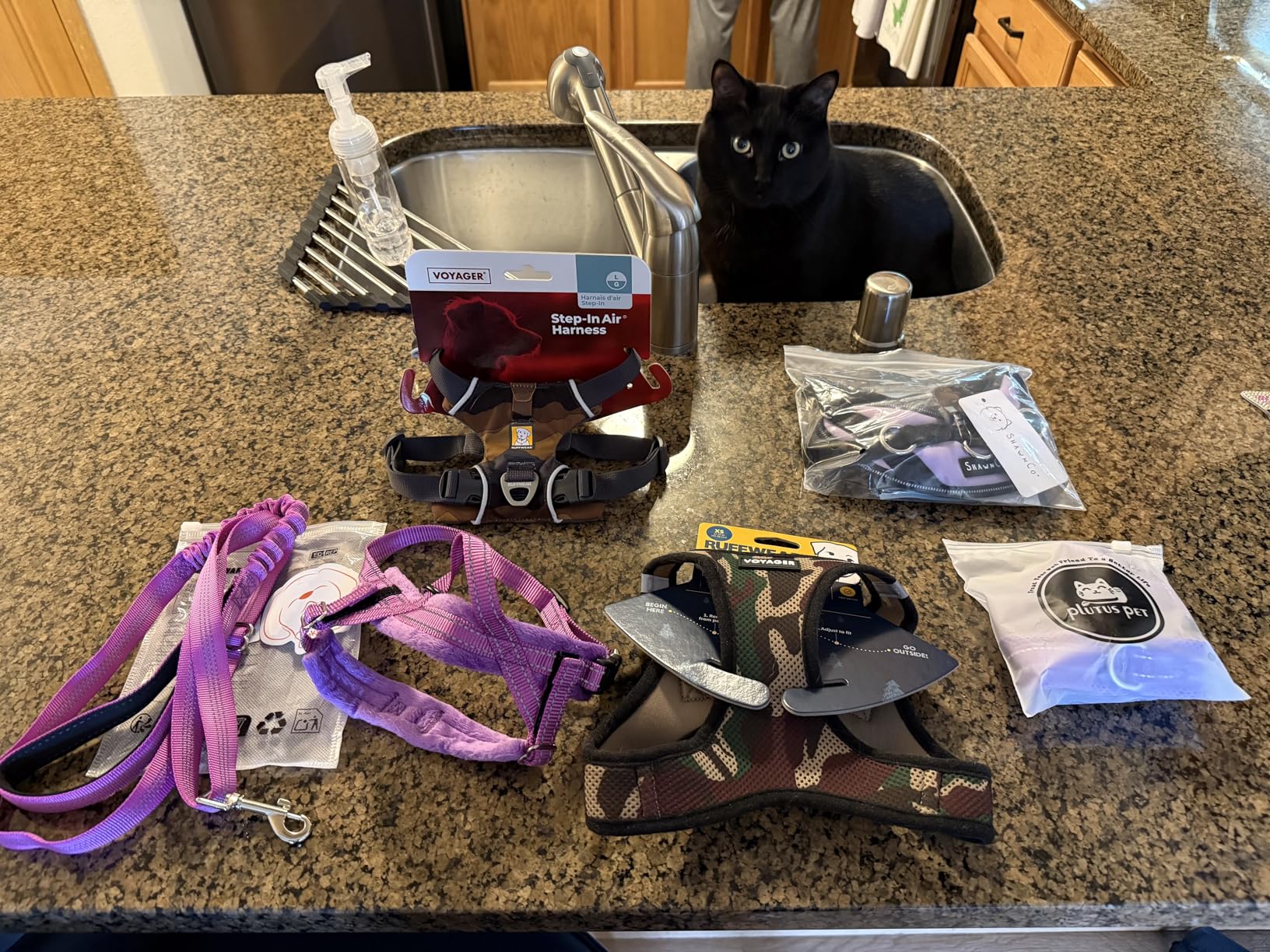 Ruffwear, Front Range Dog Harness, Reflective Soft Padded Everyday Harness with Dual Leash Clips, Adjustable and Lightweight Fit for Training or Walking for All Dogs, Moonlight Mountains, Medium customer photo 1