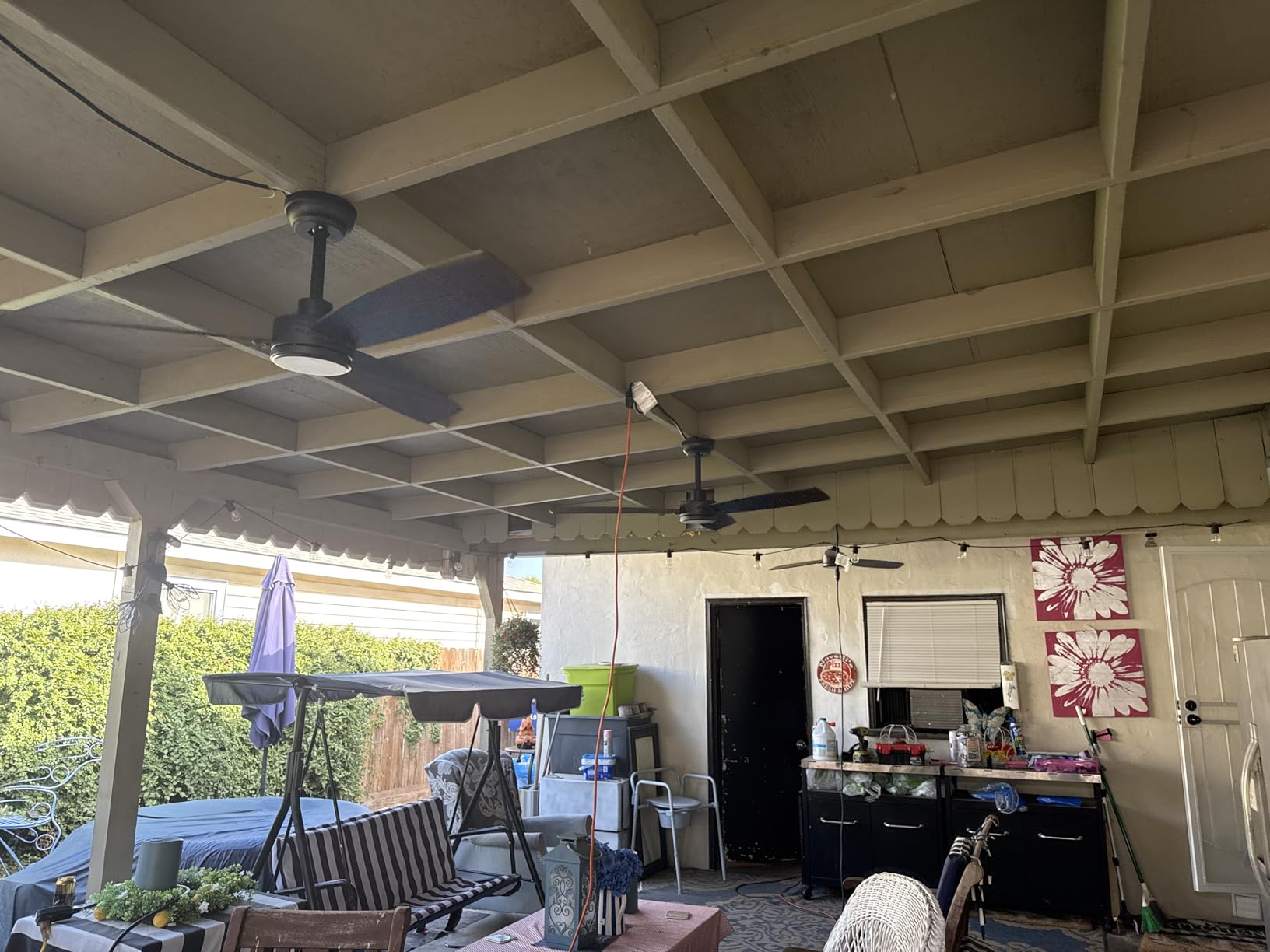 ZMISHIBO 2 Pack 52 Inch Outdoor Ceiling Fans with Remote, Black Ceiling Fan No light with Quiet Reversible DC Motor, 6 Speeds, 3 Blade Modern Ceiling Fans for Patio Living Room Bedroom Indoor customer photo 2