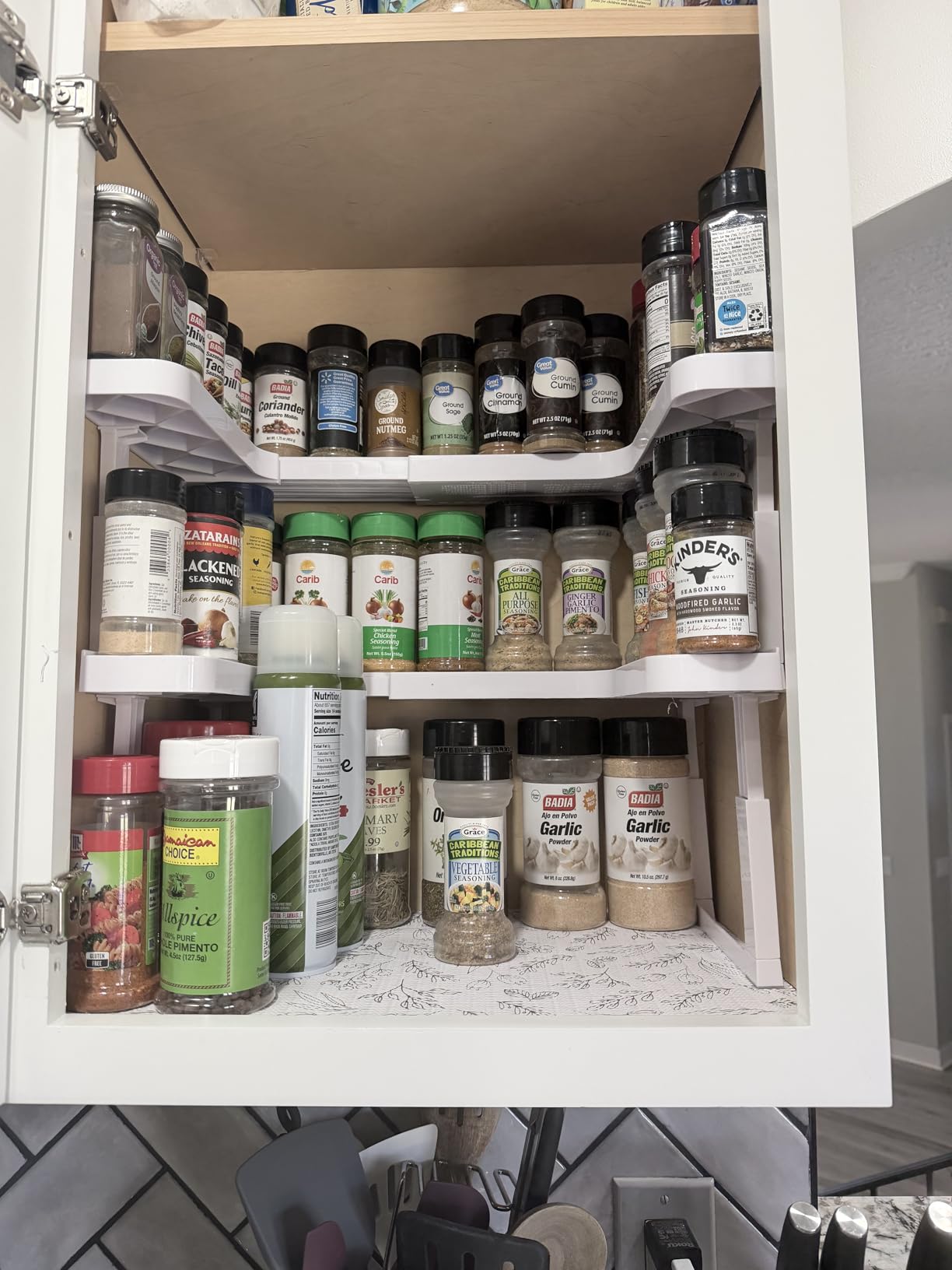 Spicy Shelf 3.0 - Expandable 2 Tiered Spice Rack Organizer for Cabinet & Pantry - Kitchen Seasoning Organizer - Cabinet Spice Racks for Inside Cabinets (Spicy Shelf Premium) - Home Organization customer photo 2