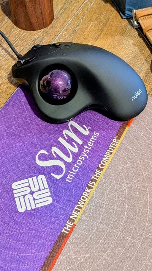 Nulea M509 Trackball Mouse Wired, Ergonomic Design, Easy Thumb Control, Precise & Smooth Tracking, 2-in-1 Interface (Type A & Type C), Compatible for PC, Laptop, Mac, Windows - Red customer photo 1