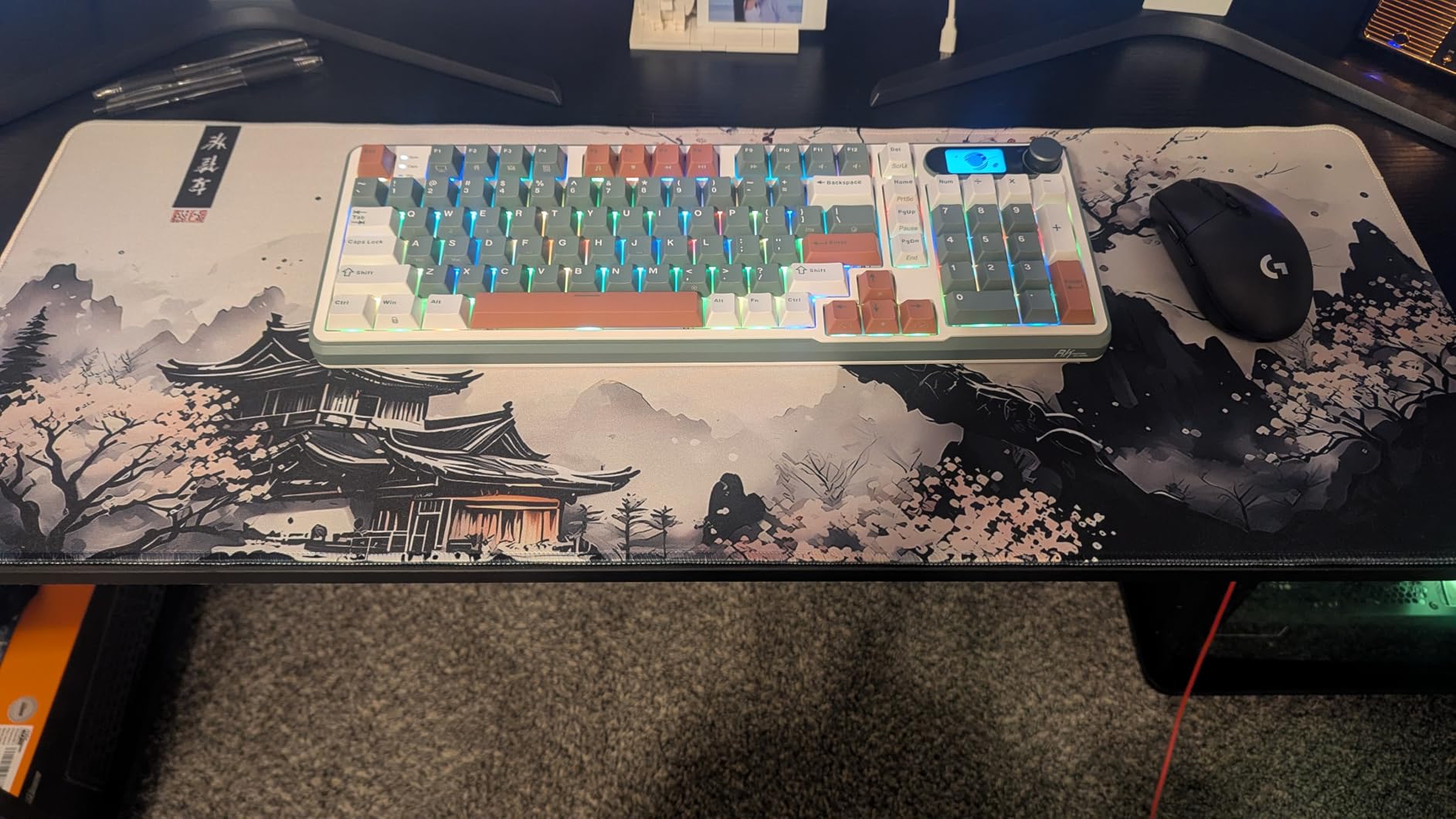 Japanese Mouse Pad, Large Japanese Desk Mat, XL Anime Gaming Keyboard Mat, Non-Slip Rubber Base, Big Extended Desk Protector for Home Office, 31.5x11.8 customer photo 1