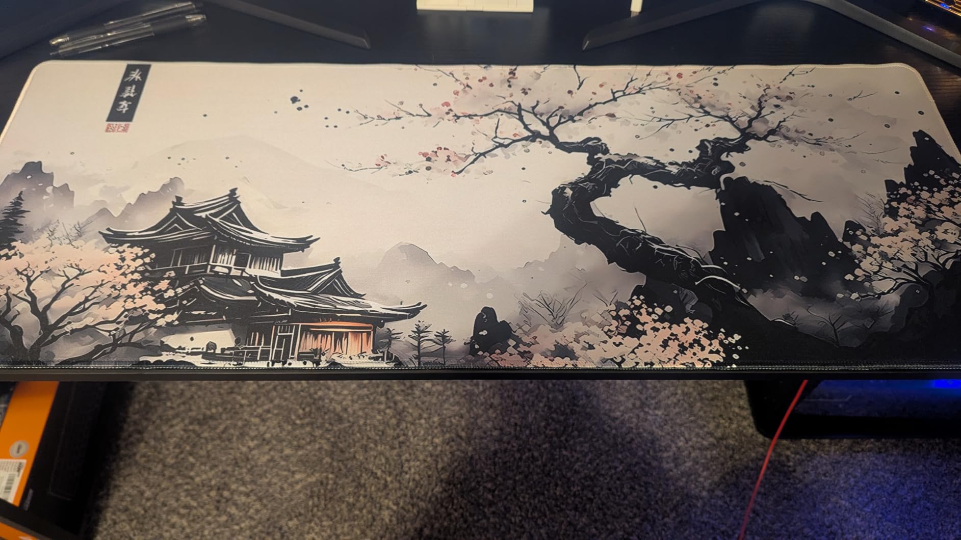 Japanese Mouse Pad, Large Japanese Desk Mat, XL Anime Gaming Keyboard Mat, Non-Slip Rubber Base, Big Extended Desk Protector for Home Office, 31.5x11.8 customer photo 2