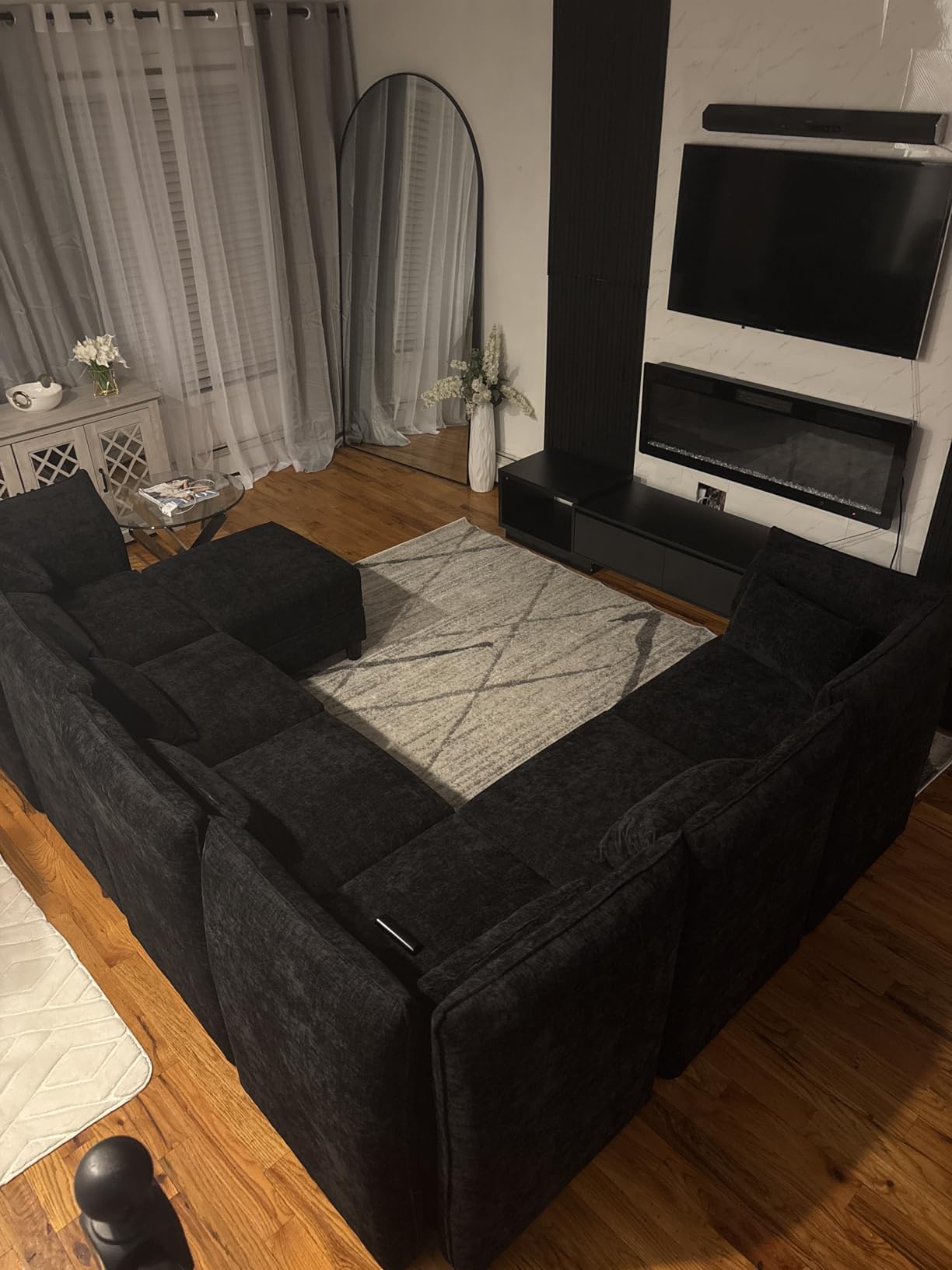 LLappuil Deep Seated Modular Sectional Sofa with Storage Ottoman Large U Shaped Sofa Sectional 14 Seater Sectional Couches for Living Room, Adjustable Armrest Backrest, Chenille Khaki customer photo 1