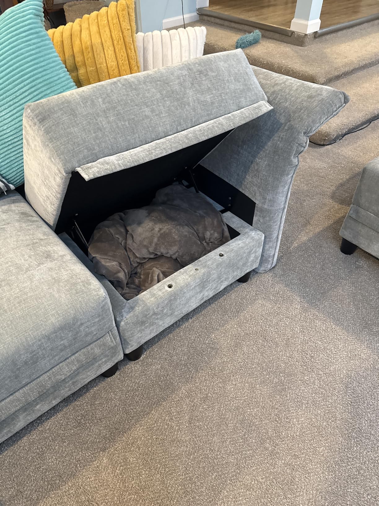 LLappuil Deep Seated Modular Sectional Sofa with Storage Ottoman Large U Shaped Sofa Sectional 14 Seater Sectional Couches for Living Room, Adjustable Armrest Backrest, Chenille Khaki customer photo 2
