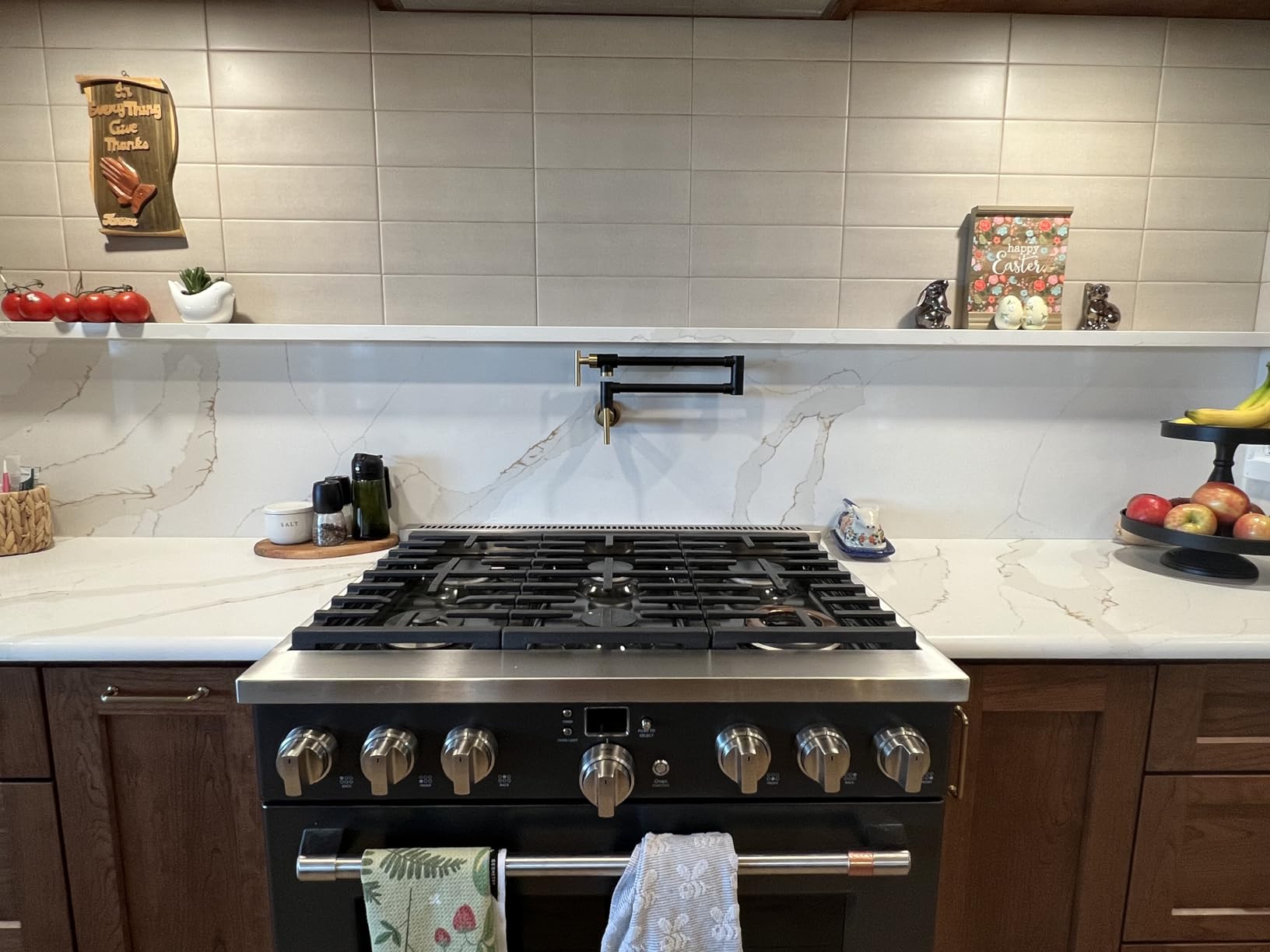 Pot Filler Faucet Brushed Nickel Commercial Wall Mount Stove Faucet customer photo 1