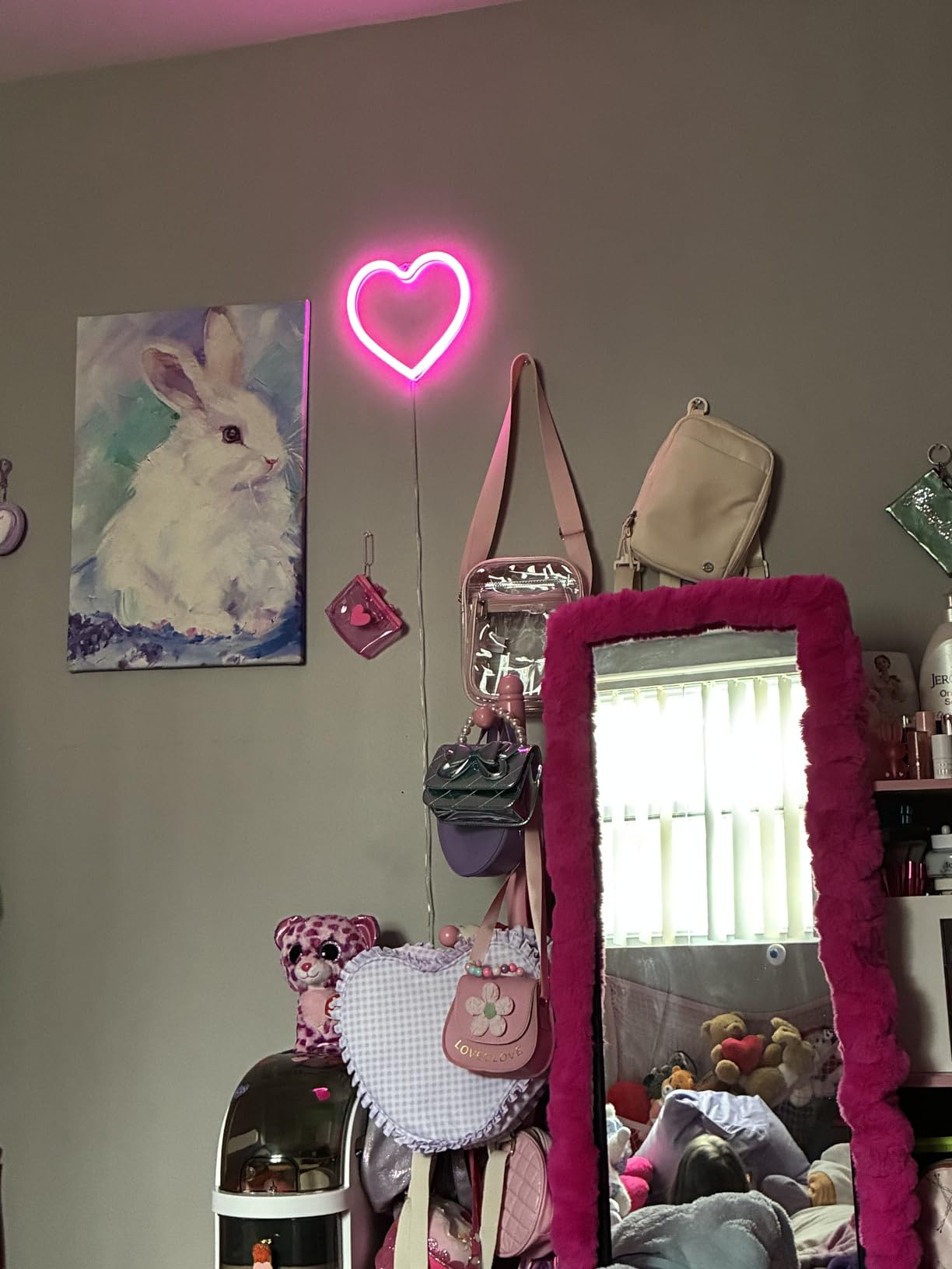 2-Pack Pink Heart Neon Sign, Neon Heart Lights Battery Operated or USB Powered For Valentines Day Decorations, LED Valentines Lights for Wedding Proposal Anniversary Mothers Day Girls' Bedroom Decor customer photo 1