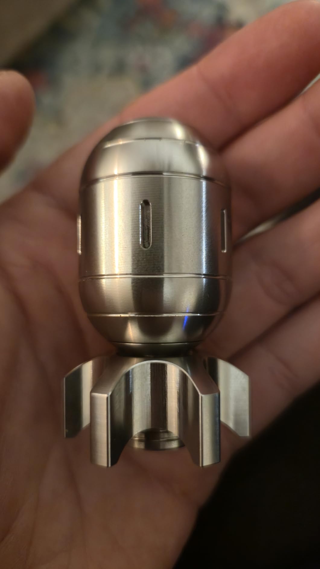Atomic-Style Metal Fidget Toys for Adults, 3-in-1 Desk Toy with Spinner and EDC Clicker, Cool Gadgets for Stress Relief, Unique Gift for Men & Teens (Stainless Steel) customer photo 1