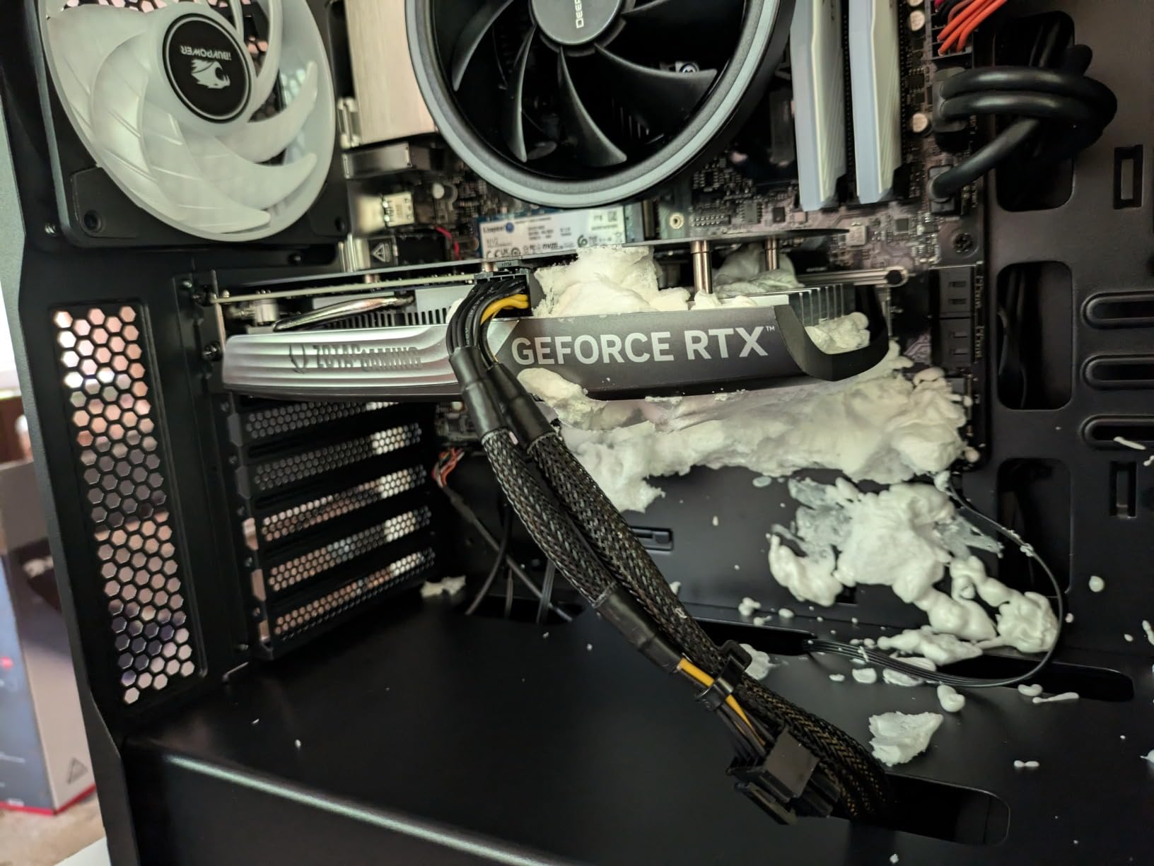 iBUYPOWER TraceMesh Gaming PC Computer Desktop TMA7N4601 (AMD Ryzen 7 5700, RTX 4060 8GB, 16GB DDR4 3200 (8x2), 1TB NVMe SSD, WiFi Ready, Windows 11 Home) customer photo 1