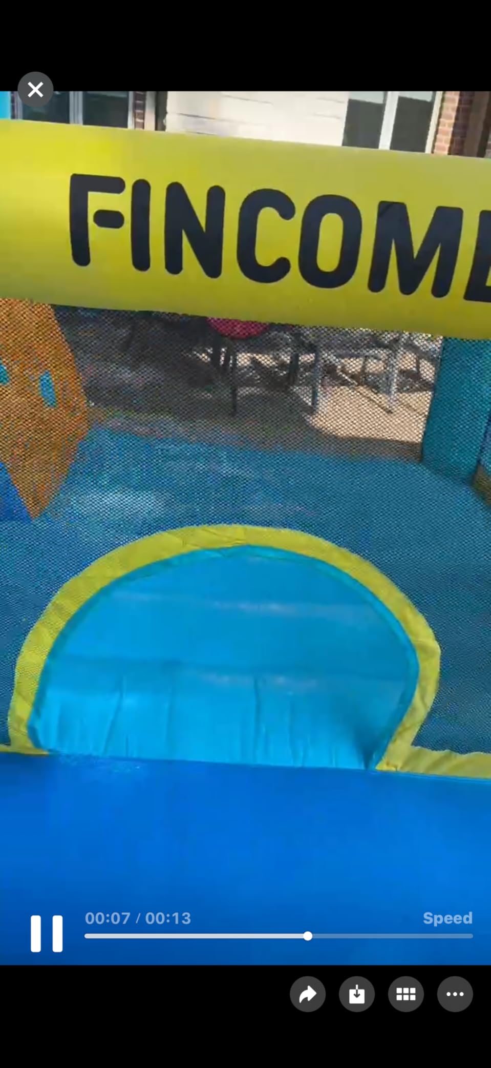 FINCOME Inflatable Bounce House, 10 in 1 Double Water Slide Bounce House with 750W Blower, Climbing Wall, Jumping, Water Gun, Splash Pool, Basketball Hoop for Kids Indoor Outdoor Backyard customer photo 1