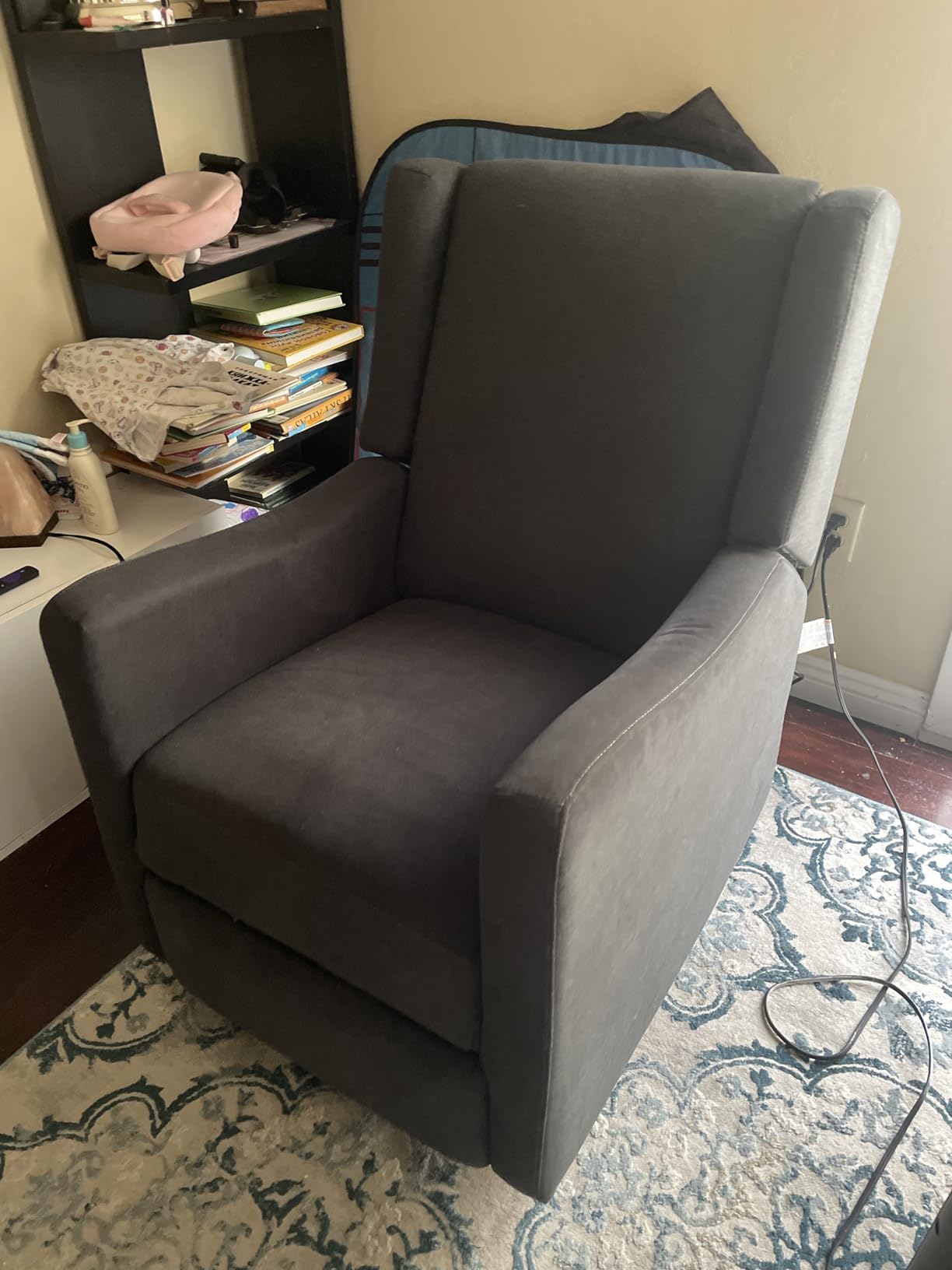 Delta Children Mercer Electronic Power Recliner and Swivel Glider with USB Port in LiveSmart Performance Fabric - Water Repellent & Stain Resistant, Pearl customer photo 2