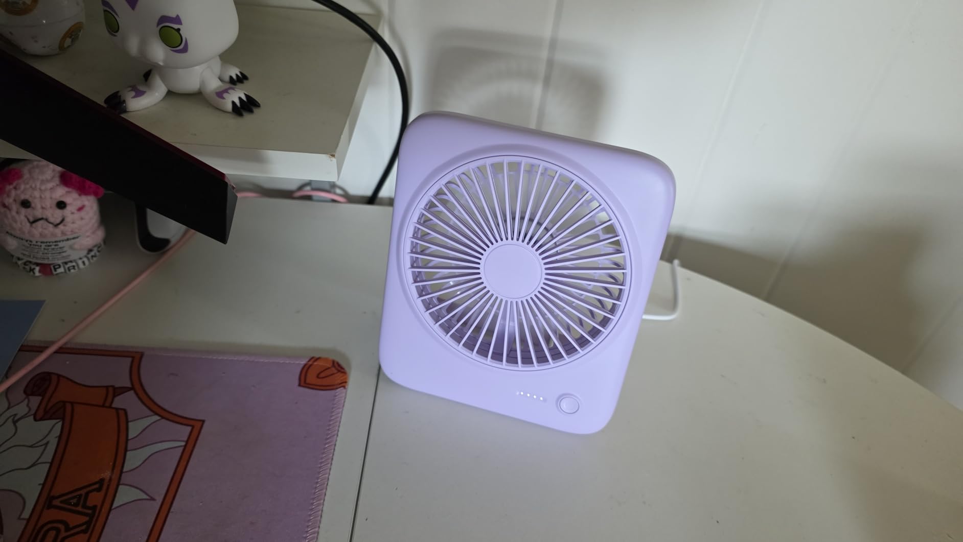 Otlonpe Personal Portable Desk Fan, 4000mAh Small Rechargeable Portable Fan Battery Operated & USB Powered for Travel Sleeping Bedroom Office Home Table, Cordless, Quiet, 4-Speed, 6.5 Inch (Black) customer photo 2