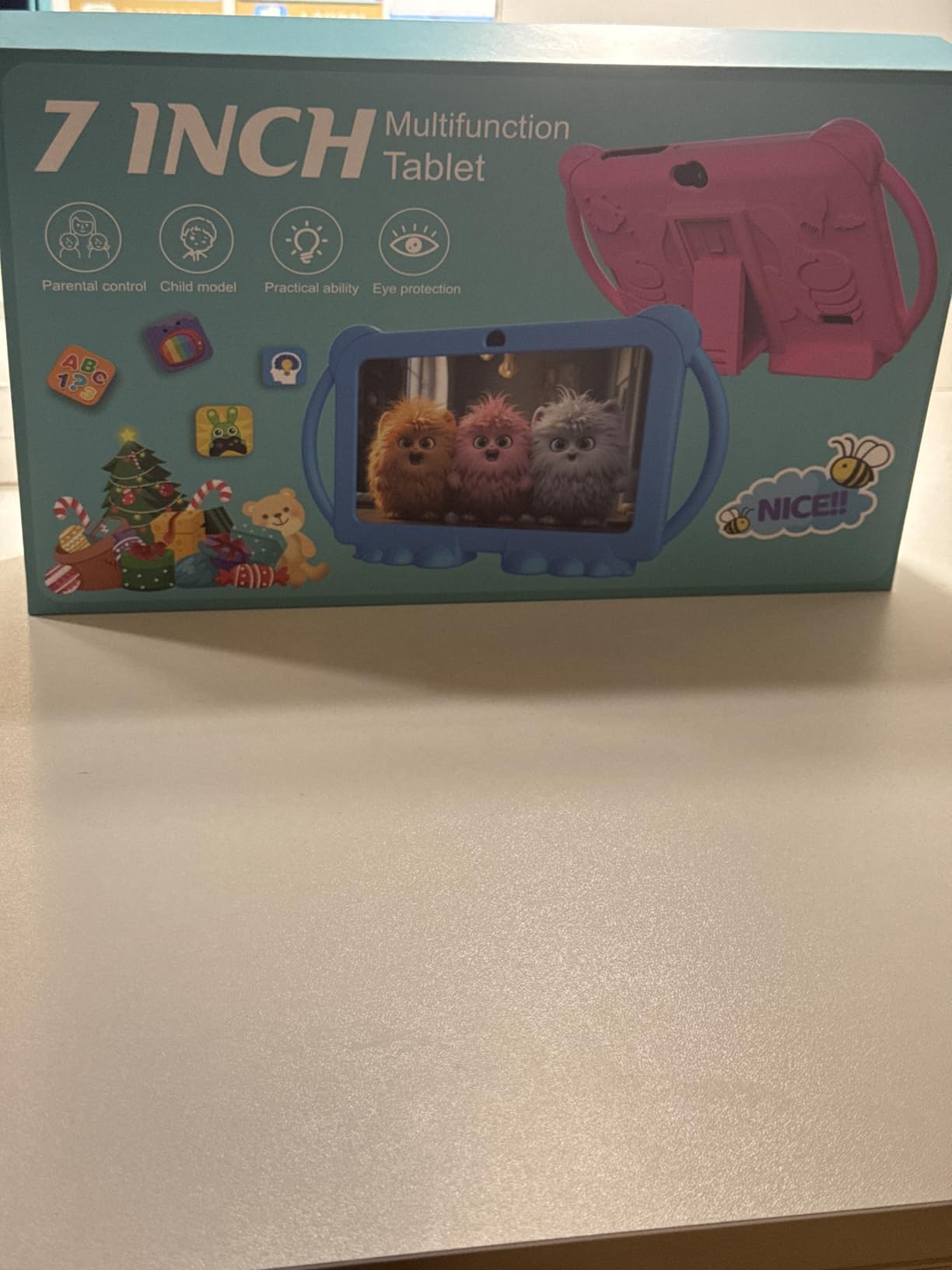 Kids Tablet 7 inch Android 12, 4GB RAM 32GB ROM, 512GB Expansion, with Parental Control, WiFi, Bluetooth, Dual Camera with Silicone Case, 1PCS(Blue) customer photo 2