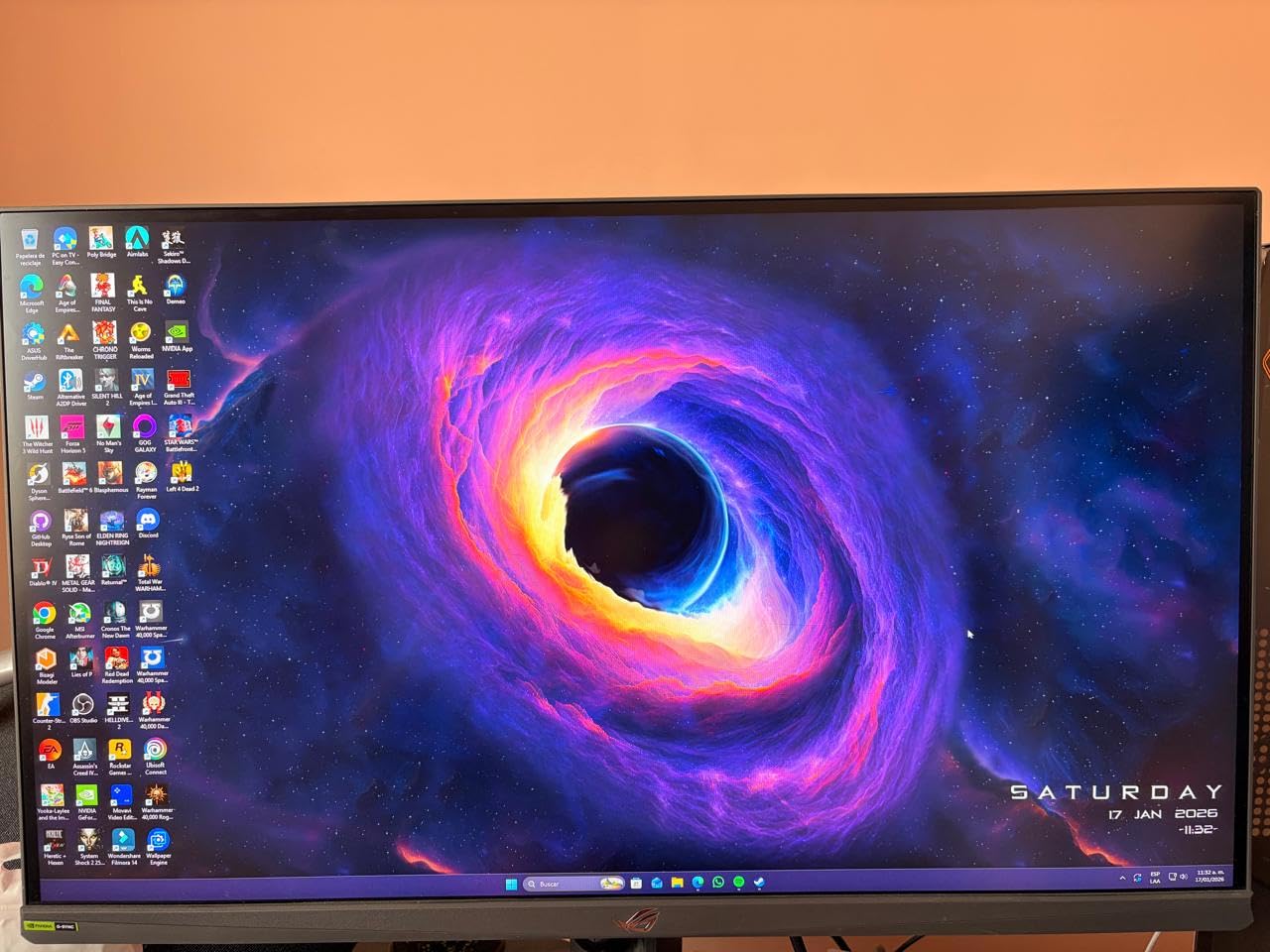 ASUS ROG Strix 27-inch QHD (2560x1440) HDR400 USB-C Gaming Monitor (XG27ACS), 180Hz, 1ms, Fast IPS, 133% sRGB, G-Sync Compatible customer photo 1