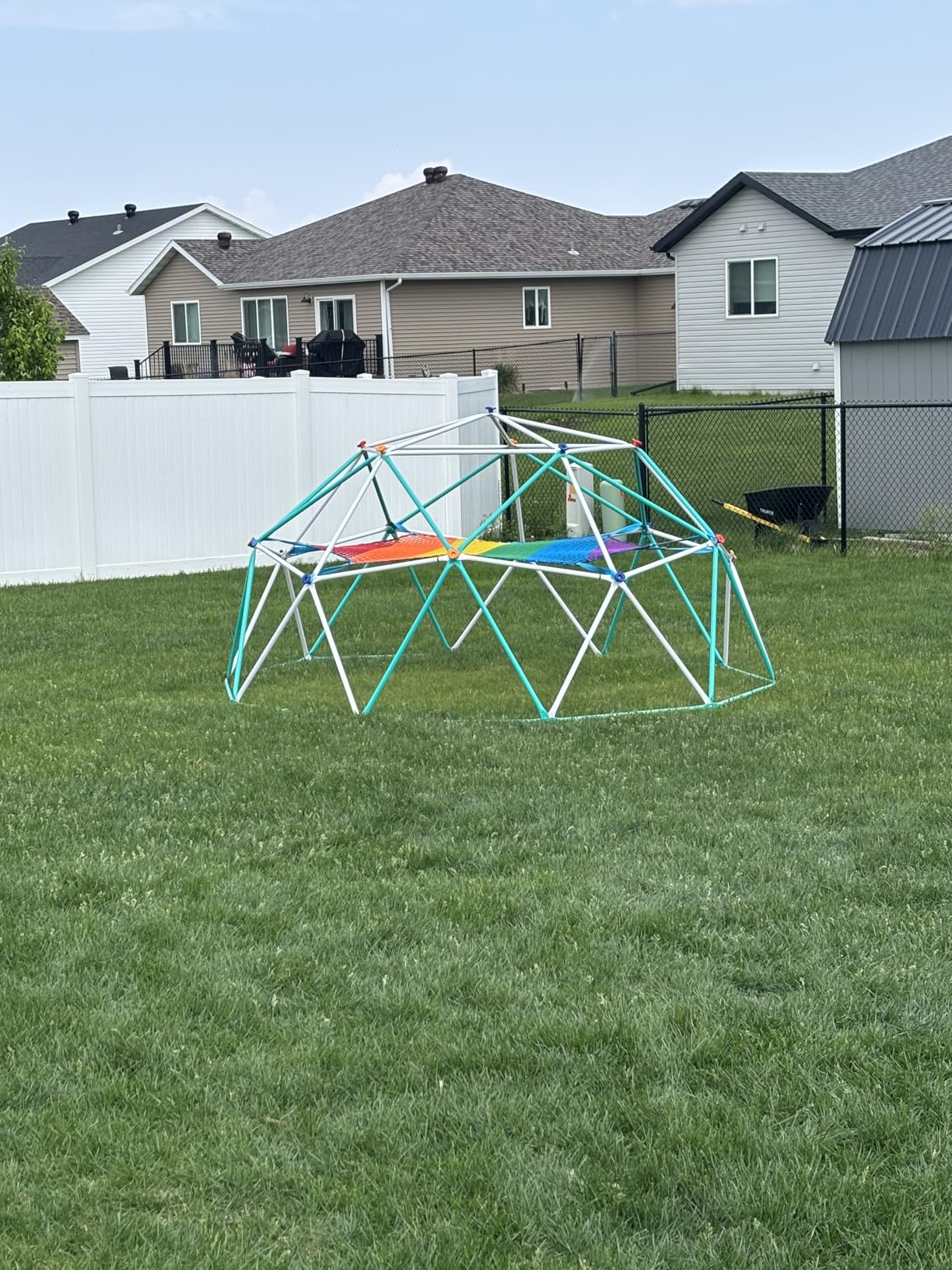 Hapfan Climbing Dome with Climbing Cargo Net, 10 ft Dome Jungle Gym with Hammock for Kids Outdoor Playset Monkey Bars Backyard customer photo 1