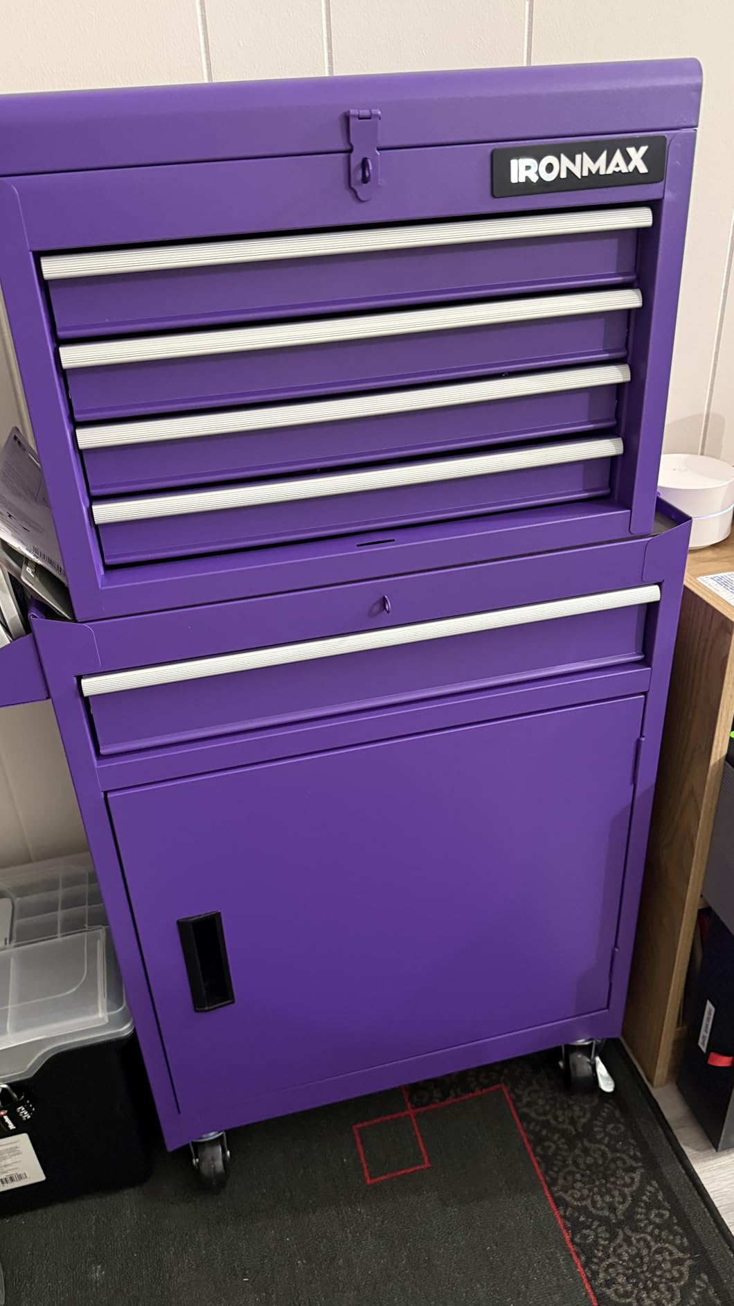 Goplus Tool Chest, 5-Drawer Rolling Cabinet with Detachable Top Toolbox, Lockable Wheels, Lock Bar, Protective Liner & Tool Rack, Metal Storage Cart for Garage Workshop customer photo 2