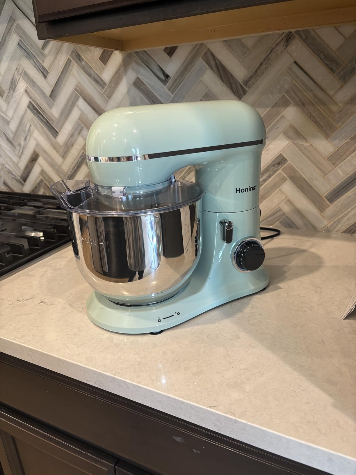 Stand Mixer, 6.5QT 10-Speed Tilt-Head Electric Stand Mixer, 3-In-1 Kitchen Mixer with Bowl, Dough Hook, Whisk and Beater, Food Mixer for Baking, Cake and Most Home Cooks, Blue customer photo 1