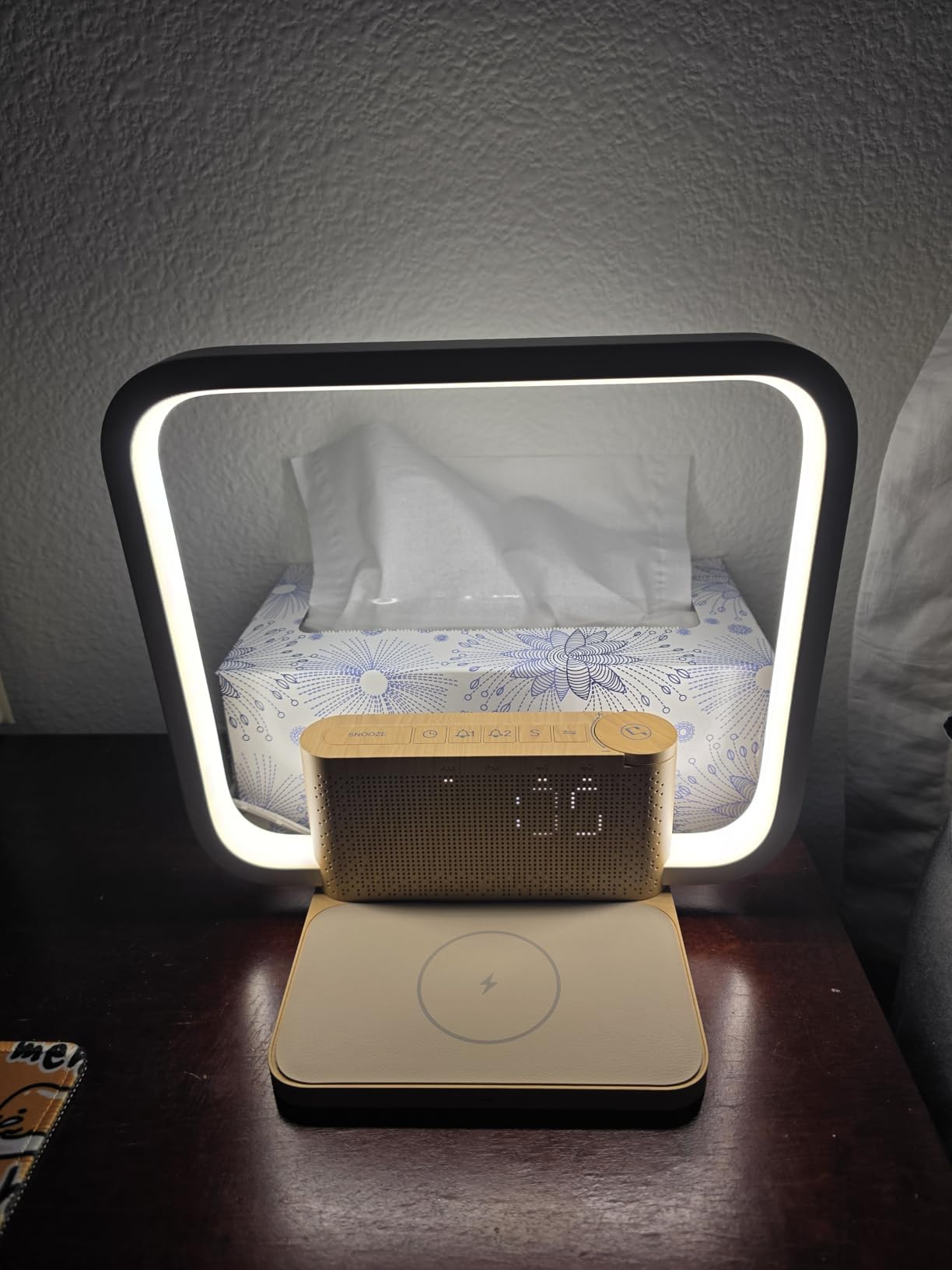 Sunrise Alarm Clock with Wireless Charging Desk Touch Lamp 3 Level Dimmable Wake-up Light Bedside Lamps for Bedroom Living Room, Sunrise Lamp with 10 Natural White Noise Sound 30/60/90 Mins countdown customer photo 2