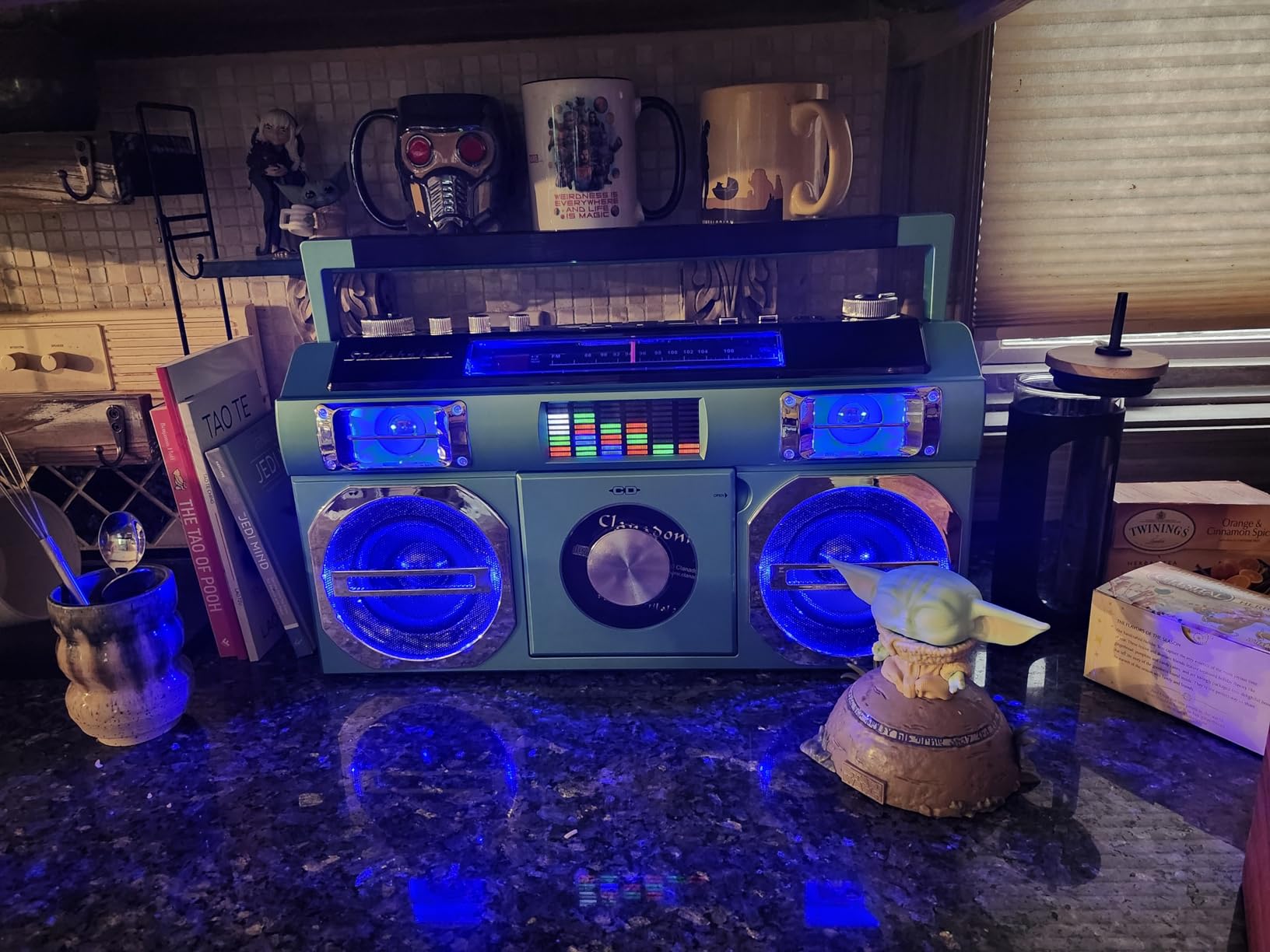 Studebaker SB2145TE 80's Retro Street Bluetooth Boombox with FM Radio, CD Player, LED EQ, 10 Watts RMS Power and AC/DC in Teal customer photo 1