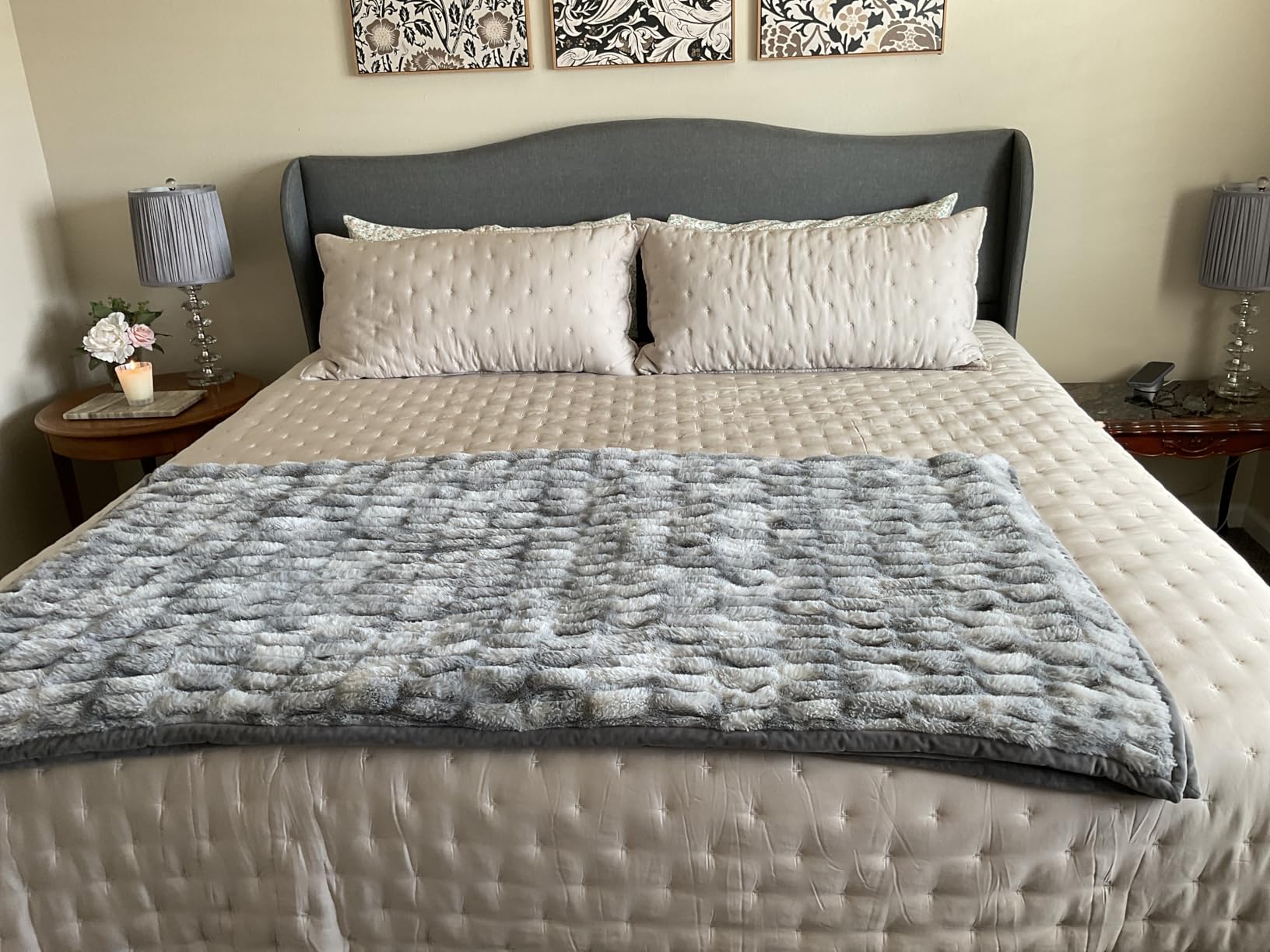 koorlian King Size Bed Frame Upholstered Platform Bed with 51