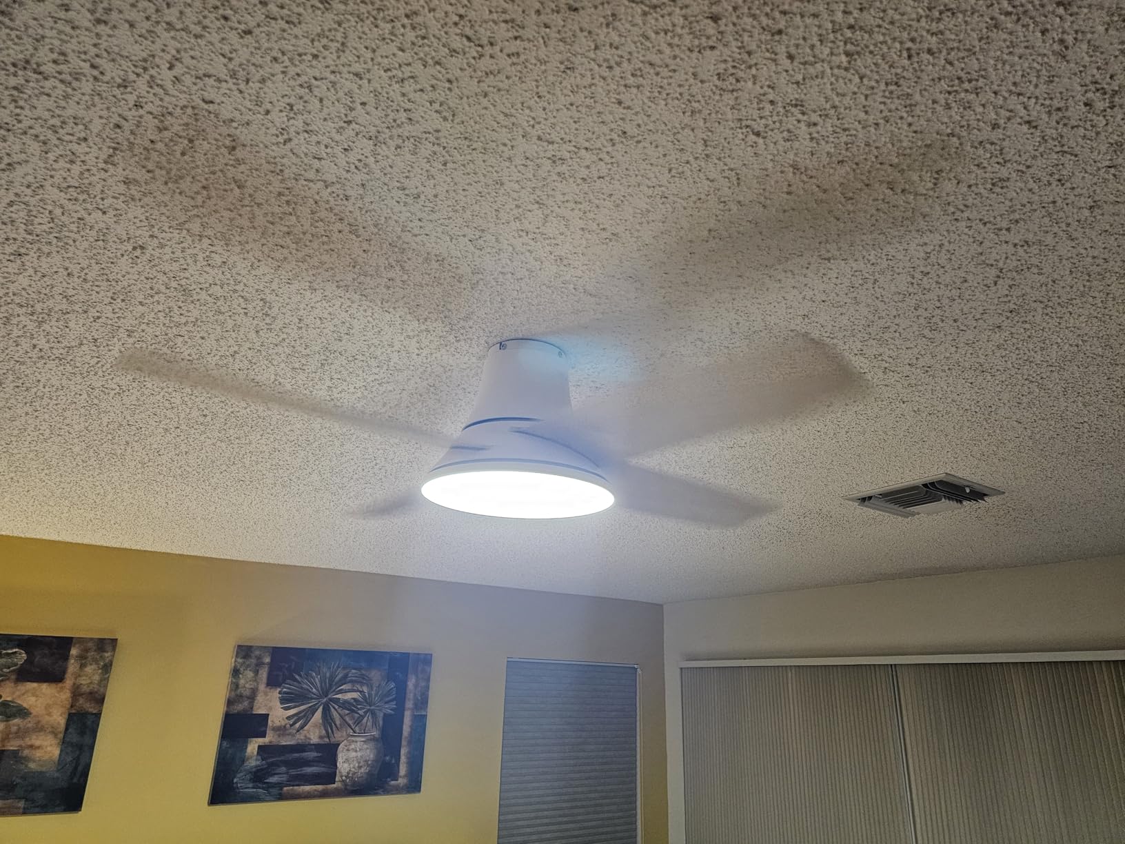 Dreo Ceiling Fans with Lights, 12 Speeds & 3 Fan Modes, Quiet DC Motor, Low Profile Easy to Install, Flush Mount Smart Ceiling Fan with Dimmable LED, 12H Timer for Bedroom, Remote, White, 44'' customer photo 2