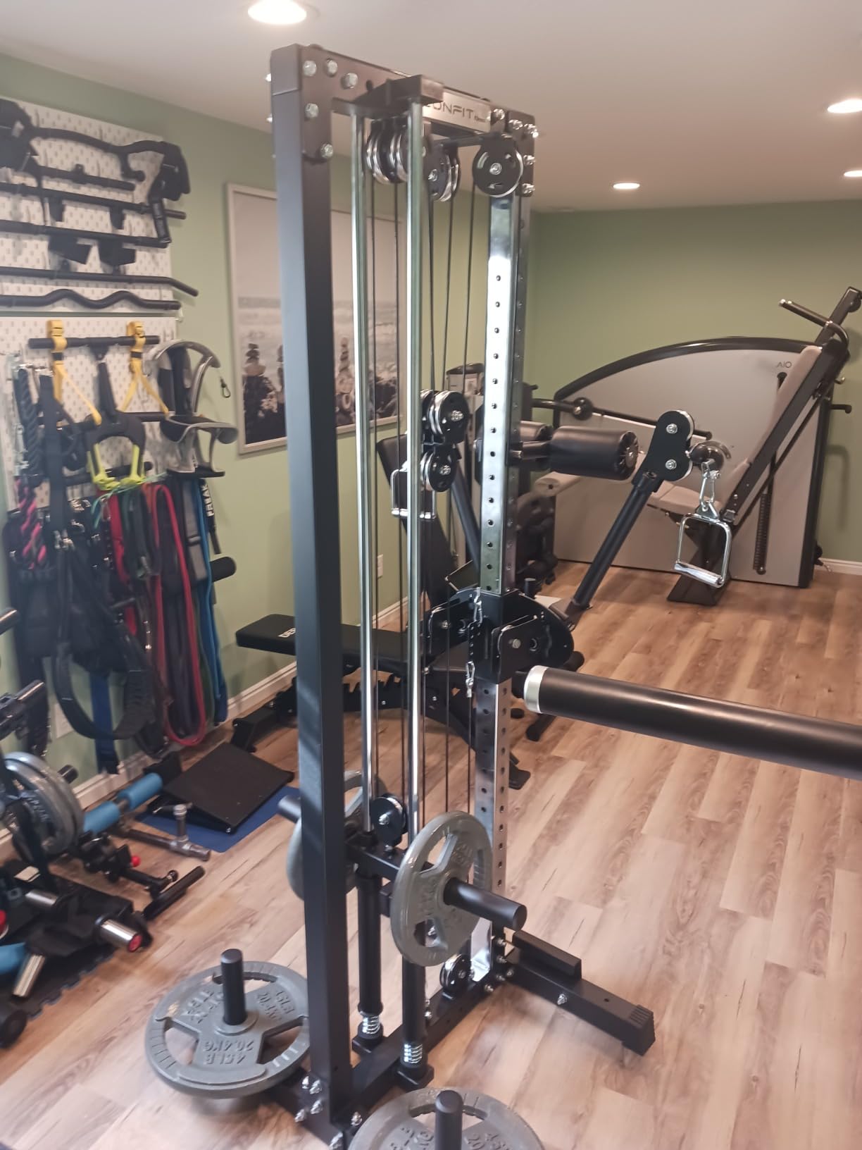 Eonfit E1 2.0 Wall Mounted Cable Machine for Home Gym, LAT Pulldown, Functional Trainer, Cable Crossover Machine Workout Station Pulley System Cable Tower with Leg Holder, Foot Board customer photo 1