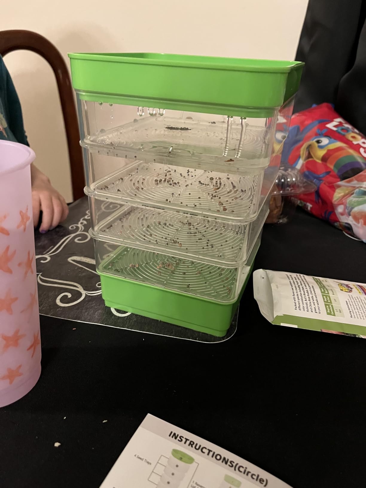 4-Tier Seed Sprouting Kit with Drain Holes and Drain Tray, Upgrade Stackable Microgreens Fresh Organic Bean Seed Sprouter Tray customer photo 1