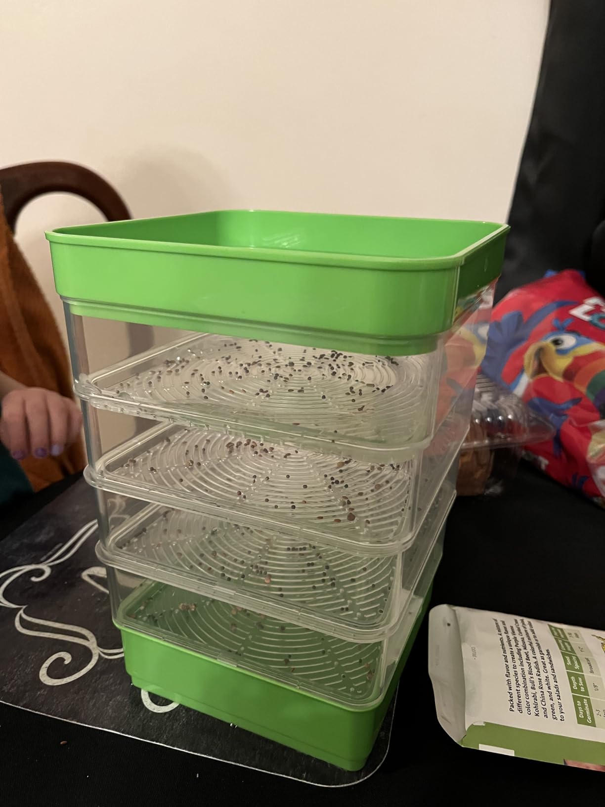 4-Tier Seed Sprouting Kit with Drain Holes and Drain Tray, Upgrade Stackable Microgreens Fresh Organic Bean Seed Sprouter Tray customer photo 2