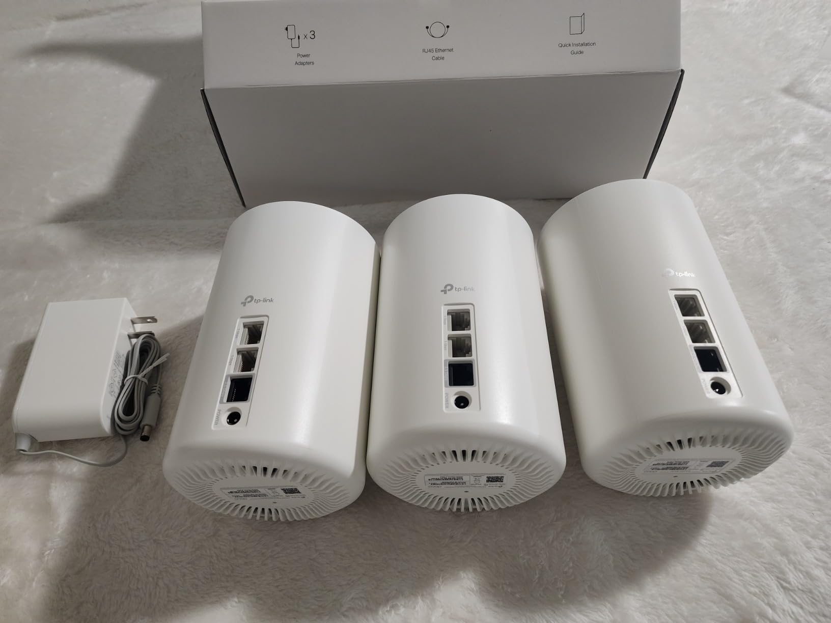 TP-Link Deco XE70 Pro AXE4900 Tri-Band WiFi 6E Mesh WiFi System - 2.5G WAN/LAN Ports, 4.9 Gbps Wi-Fi 7,200 Sq. Ft Coverage, Connect up to 200 Devices, 6 GHz Band, 3-Pack customer photo 1