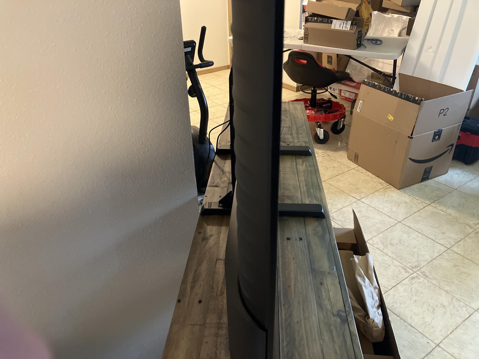 Rfiver Table Top TV Stand with Height Adjustable TV Legs, TV Stands Base with Cable Management for Most 37 to 86 Inch Flat or Curved TVs, Steel TV Feet Holds up to 150 lbs, Max VESA 800x600mm, Black customer photo 1