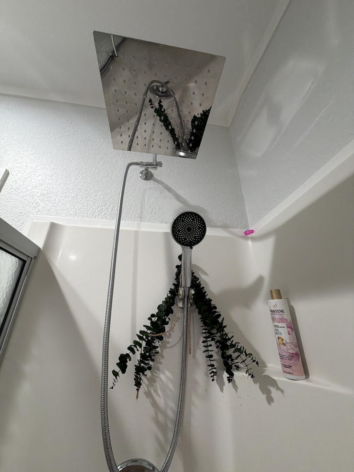 Shower Head, Rain Shower Head with Handheld Spray Combo, 10 Inch Adjustable High Pressure Rainfall Shower Head, Dual Showerhead Set with Extension Arm and 60 Inch Long Shower Hose (Silver) customer photo 2