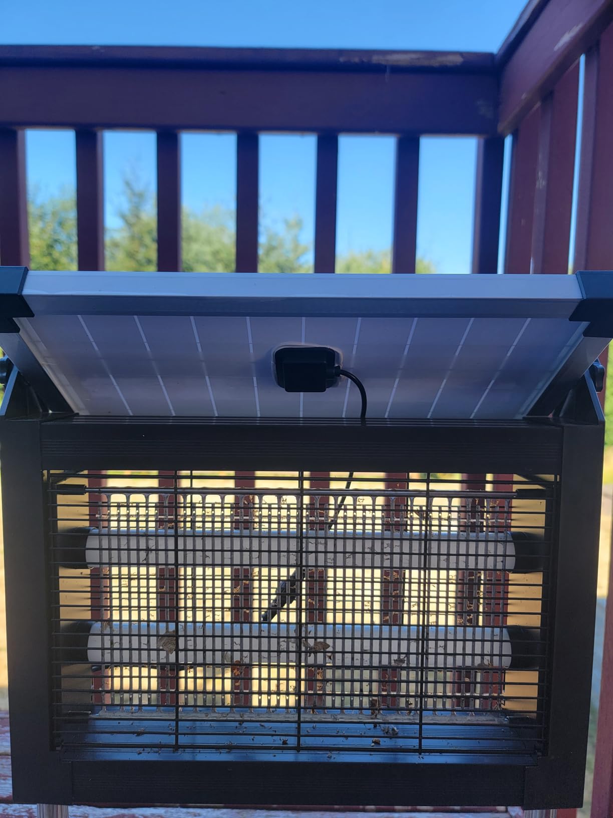 Solar Bug Zapper Outdoor, PhatroyYee Mosquito Zapper 4500V, Waterproof Portable Fly Zapper, Rechargeable Electric Mosquito Killer, Cordless Fly Insect Mosquitos Trap for Patio Yard Home Garden Camping customer photo 2