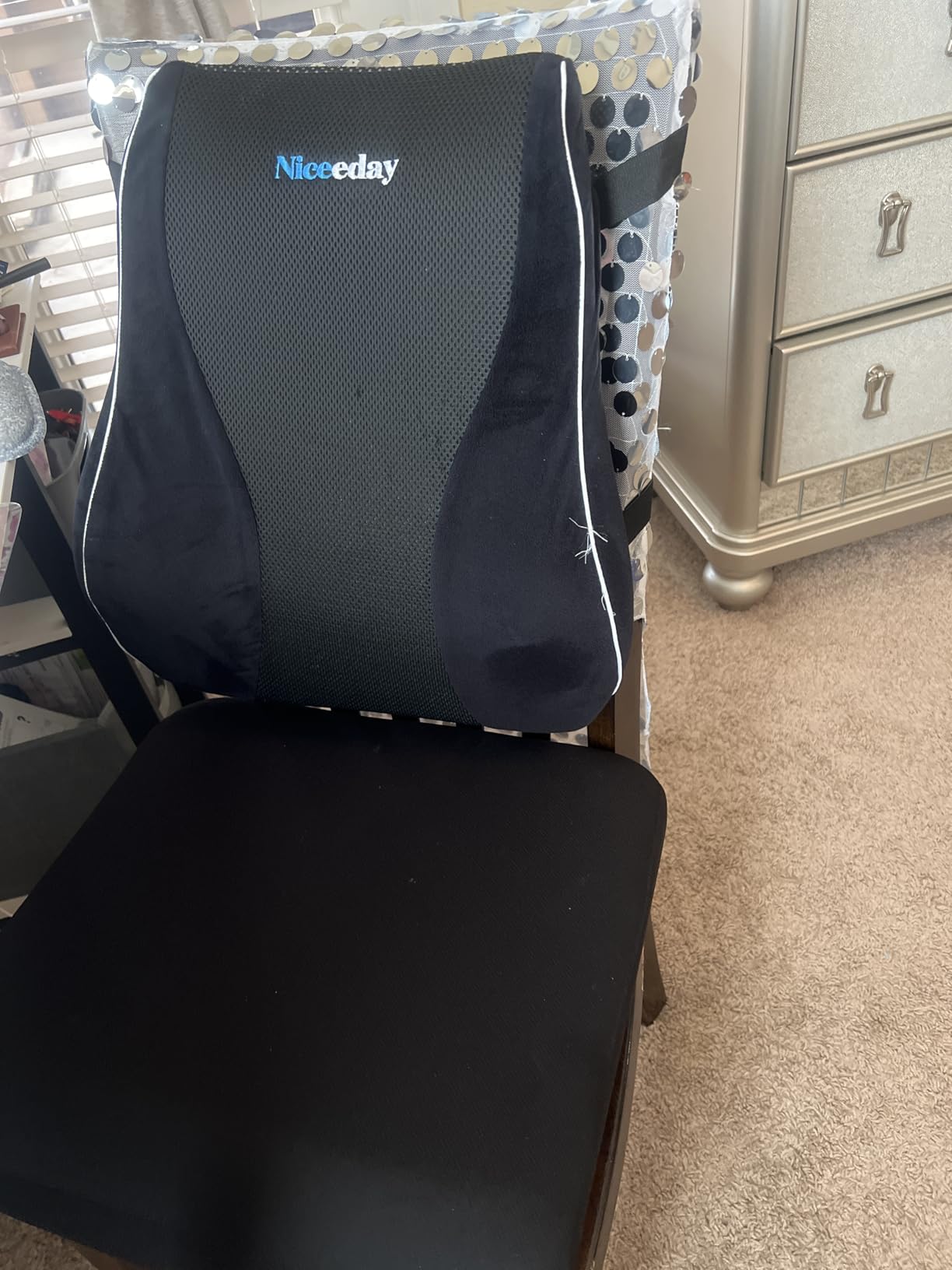 TranquilRelax Large Seat Cushion, Memory Foam Cushion for Long Sitting Hours on Office Chair, Car Seat, Non-Slip Chair Pad for Sciatica, Coccyx, Tailbone Pain Relief & Post-Surgery Recovery (Black) customer photo 1