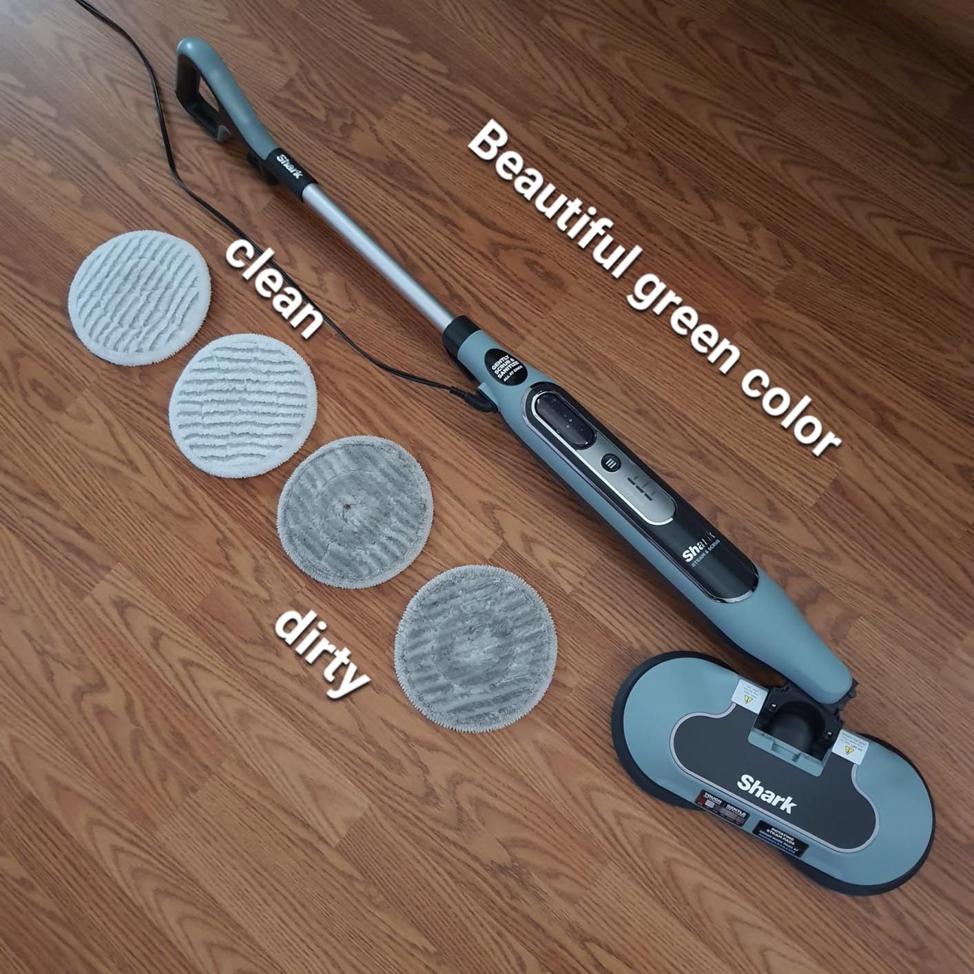 Shark Steam & Scrub Steam Mop, All-in-One Scrubbing and Sanitizing Hard Floor Cleaner, LED Headlights, 4 Dirt Grip Soft Scrub Pads Included, XL Water Tank, Swivel Steering, S8001 customer photo 2