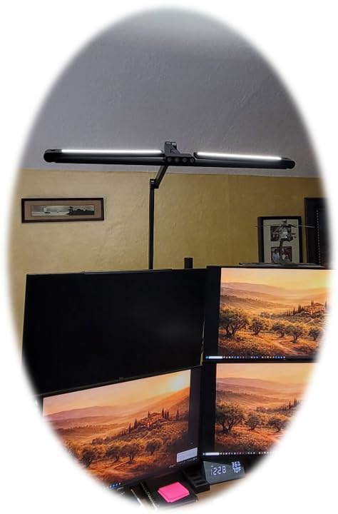 3000 Lumen Ultra Bright Architect Desk Lamp with Clamp, 36W Tall Overhead Led Desk Light for Home Office, 47Inch Long Dimmable Computer Monitor Light Bar with Remote for Table Desktop Drafting customer photo 2