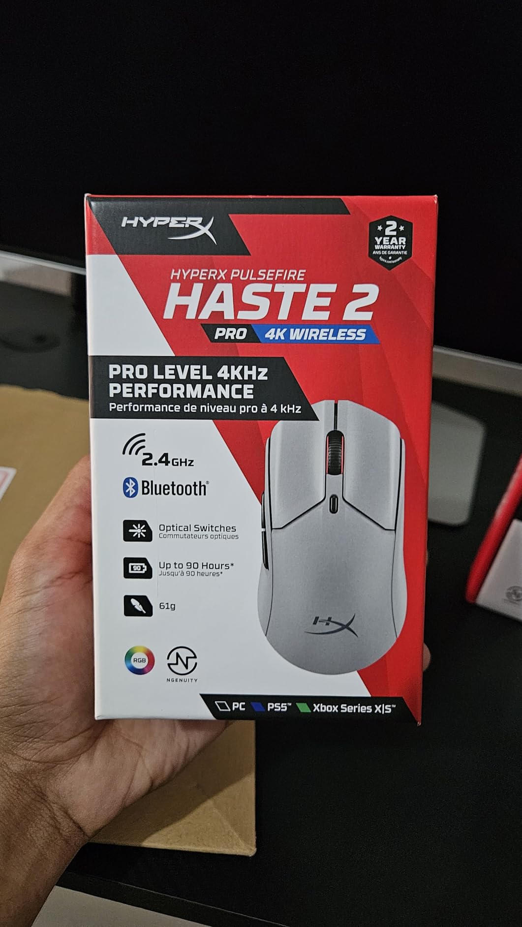 HyperX Pulsefire Haste 2 Core Wireless - Gaming Mouse for PC, Long Battery Life, Lightweight, Custom Core Sensor, Dual Wireless Connectivity, Black customer photo 1