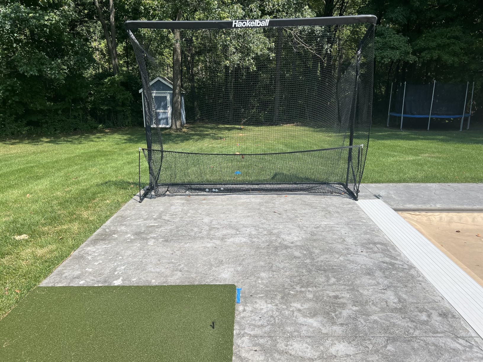 Haokelball Golf Practice Hitting Net for Driving Real Balls, 10x8ft Heavy Duty Netting for Indoor Outdoor with Side Barriers, Ball Return & Collection System, Silent Impact Target and Carry Bag customer photo 2