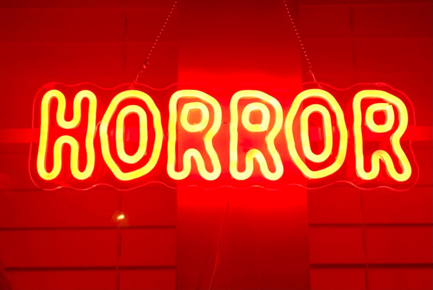 Horror Neon Sign for Wall Decor Horror Movies Sign for Scary Room Halloween Led Neon Sign Dimmable Neon Light Sign for Movies Fans Lover customer photo 1