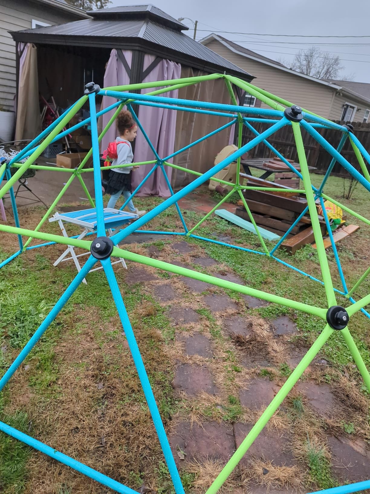 Easyego Climbing Dome, 10FT Jungle Gym with Swing for Kids 3 to 10 Outdoor Play Equipment, Supports 800lbs Toddler Play Set, Anti-Rust & Easy Assembly, Gift for Boys Girls customer photo 1