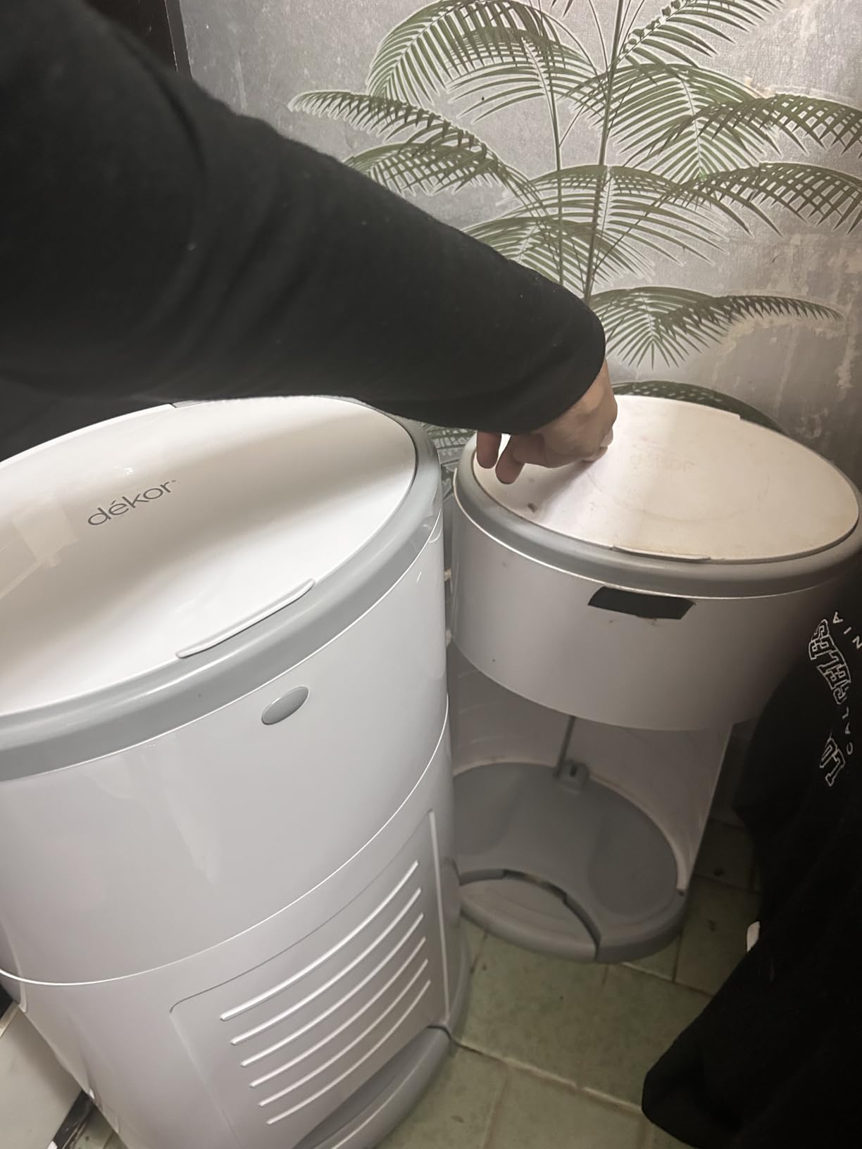 Diaper Dekor EKO Classic Diaper Pail, White | ONLY Eco-Friendly Diaper Pail Made with 70% Recycled Materials | Hands-Free: Step-Drop-Done | Cost-Effective Refill System customer photo 2