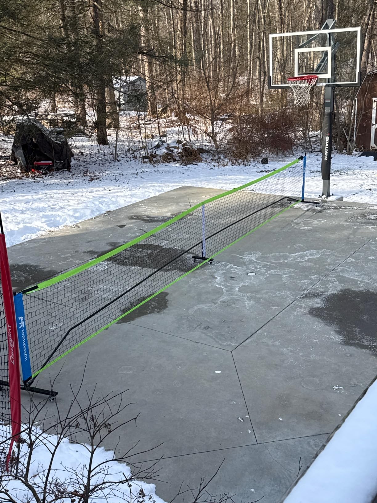 Portable Pickleball Net for Driveway, 22FT Regularion Size Pickle Ball Net Set for Indoor and Outdoor Use, Weather Resistant Metal Frame customer photo 1