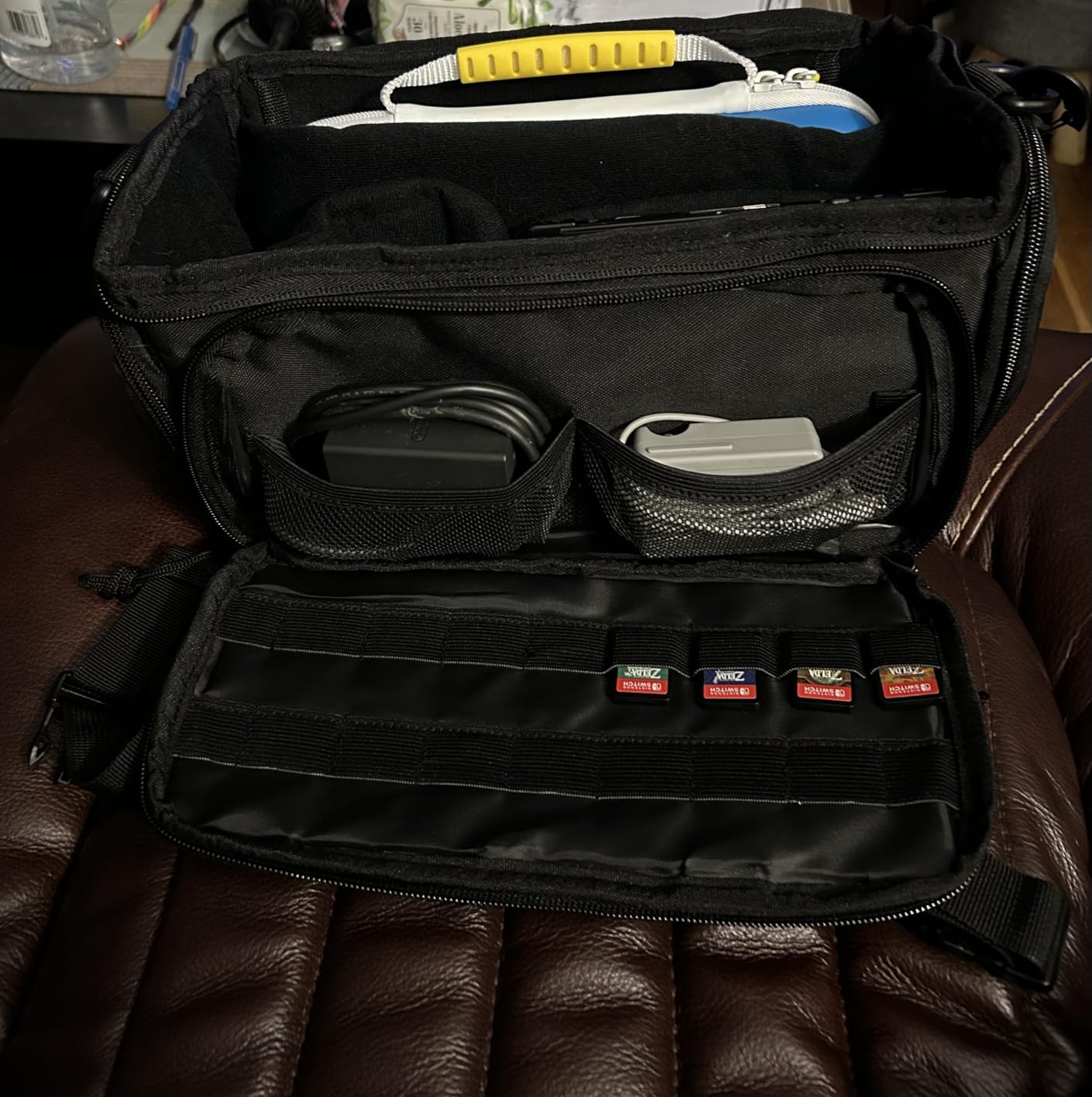 PGmoon Sling Carrying Case Compatible with Nintendo Switch/Switch 2/ASUS ROG Ally/ROG Ally X, Protective Tactical Travel Bag with Game Card Slots & Multi-Pockets for Dock, AC Adapter, Controllers customer photo 1