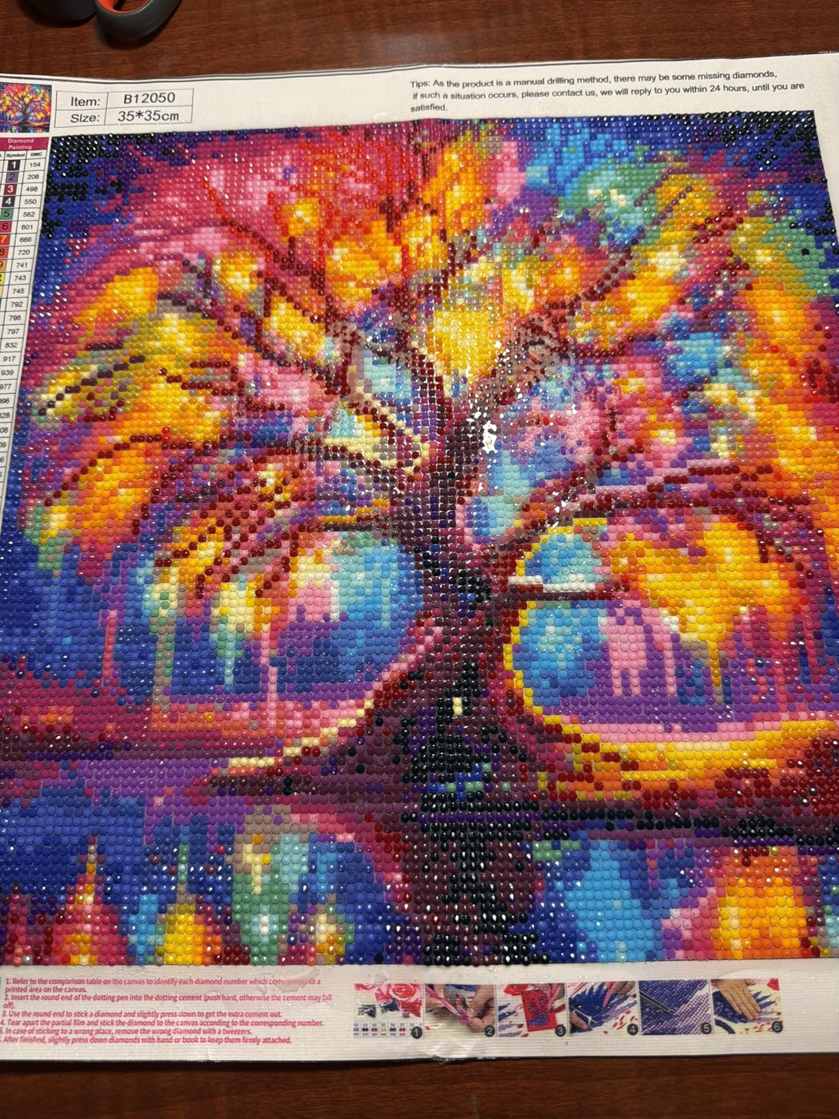 DIYCYCY Tree of Life Diamond Painting Kits for Adults,Full Drill Diamond Art Kits for Beginners,Round 5D DIY Diamond Dots Paintings, Diamonds Pictures Gem Art and Crafts Home Decor 13.78x13.78 inch customer photo 1