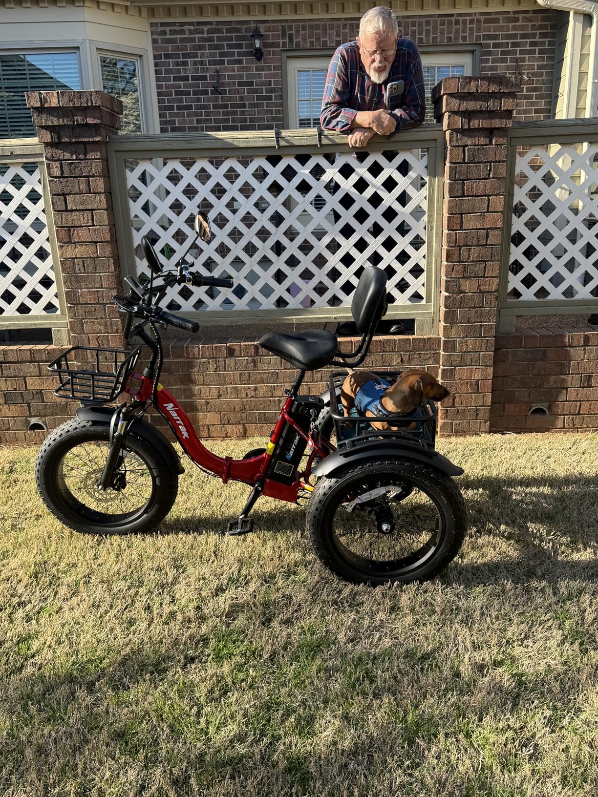 NARRAK Electric Tricycle for Adults, Fat Tire Folding Electric Trike, 3 Wheels Electric Bicycle Bikes, Peak 1350W Step-Thru Etrike with Removable Battery and Large Basket for Women Men customer photo 1
