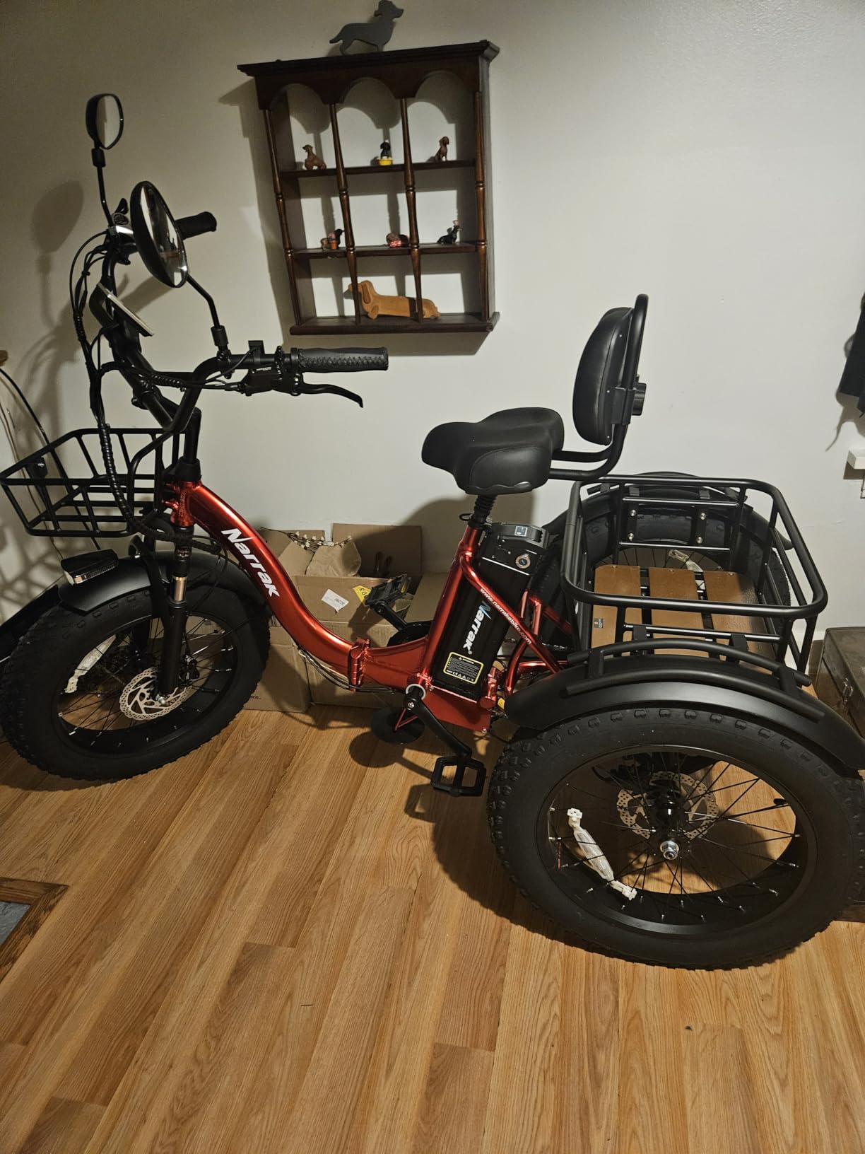 NARRAK Electric Tricycle for Adults, Fat Tire Folding Electric Trike, 3 Wheels Electric Bicycle Bikes, Peak 1350W Step-Thru Etrike with Removable Battery and Large Basket for Women Men customer photo 2