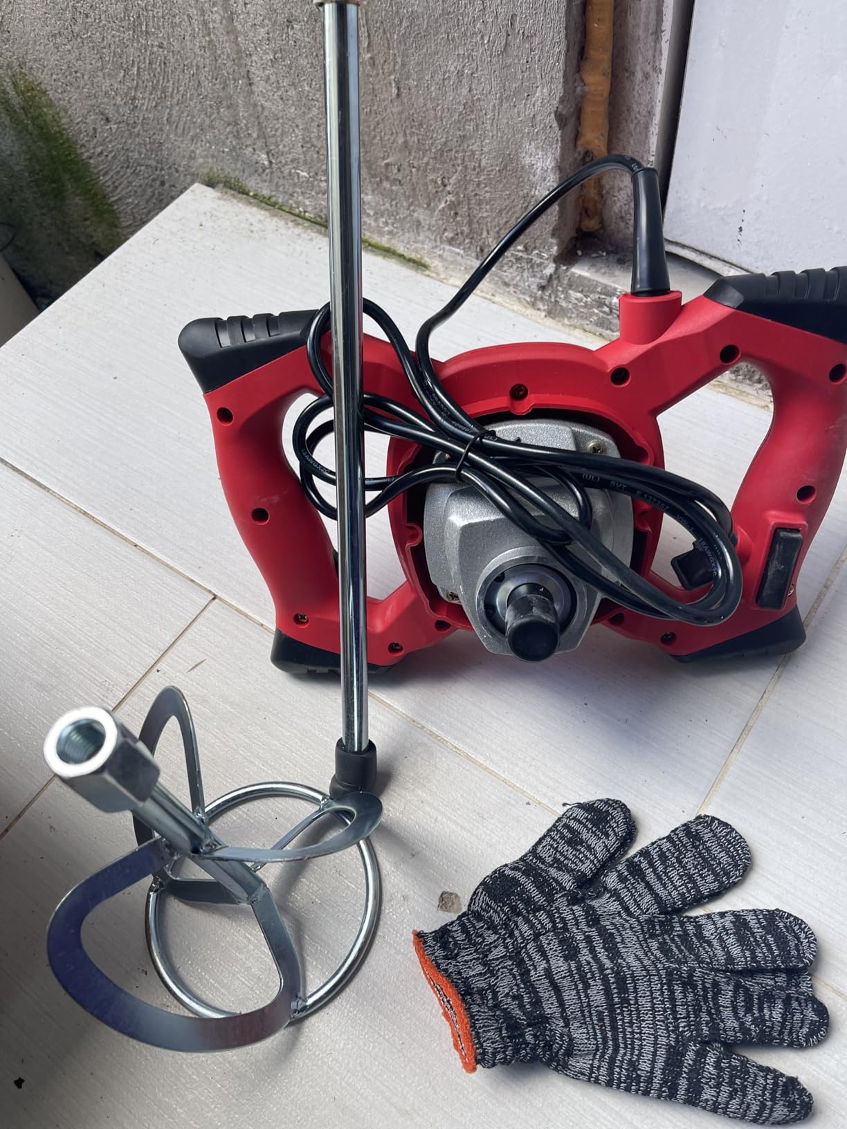 Cement Mixer 2300W, Handheld Electric Concrete Mixer with 6 Adjustable Speed, 110V Portable Mud Mixer Paint Mixer for Mortar, Grout, Plaster, Thinset, Fodder Stirring Tool customer photo 2