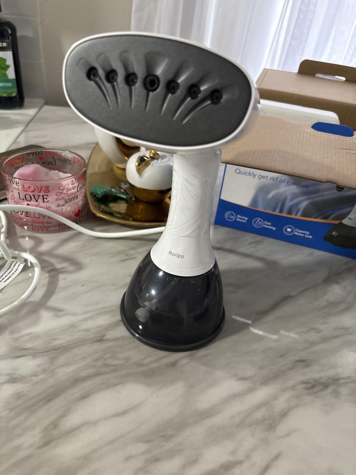 Steamer for Clothes 1350W, Clothes Steamer for Home, Office, Travel, Upgraded 400ML Large Capacity Water Tank, Wrinkle Remover customer photo 1