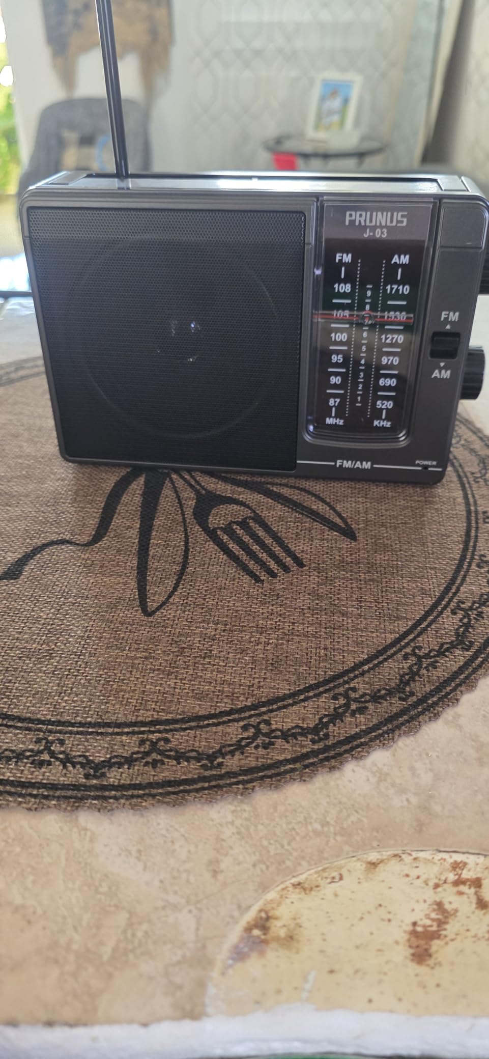 PRUNUS J03 AM FM Radio Portable Plug in Wall or AA Battery Operated for Home/Outdoor, Large Speaker Excellent Sound, Excellent Reception 19.5 ant,Large Tuning Knobs,Gifts for Seniors,No,Internet Radio customer photo 2