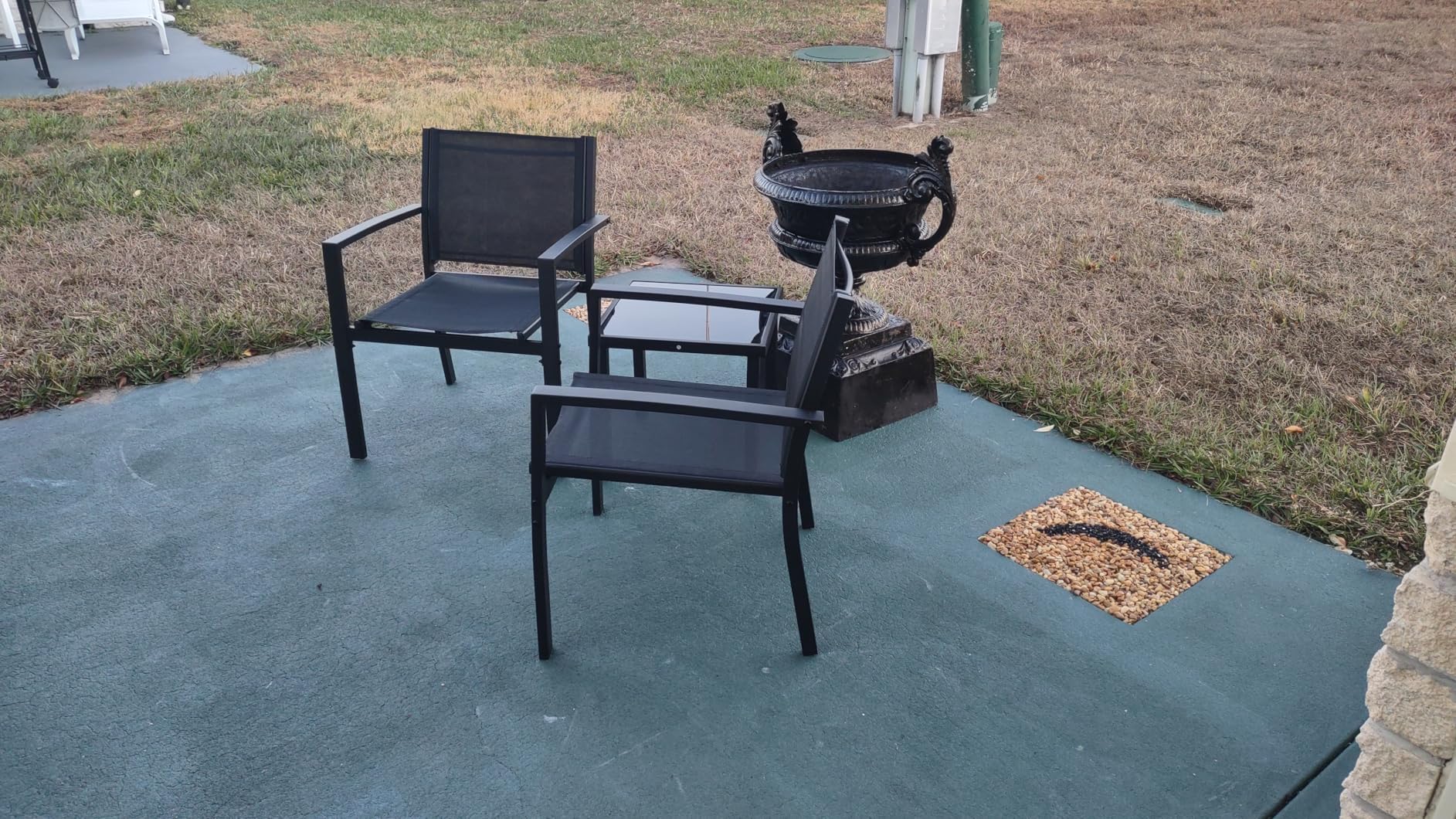 Homall Patio Dining Set 7 Pieces Outdoor Furniture with Large Table and 6 Textilene Chairs for Porch, Poolside, Yard and Garden, Brown customer photo 1